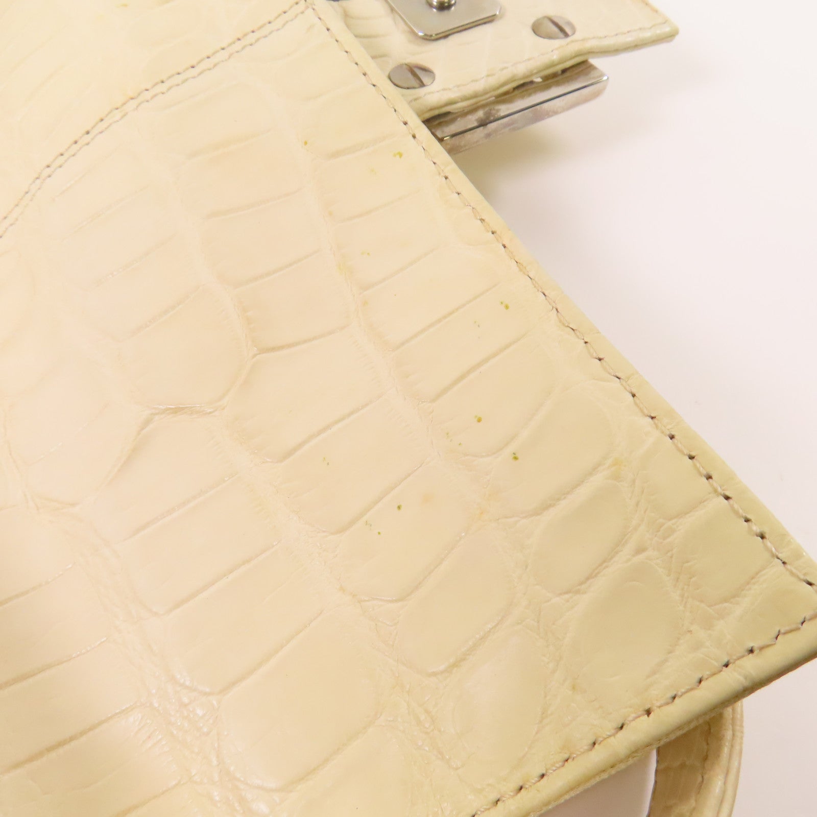 FENDI 絲綢Baguette Pearl銀扣肩背袋