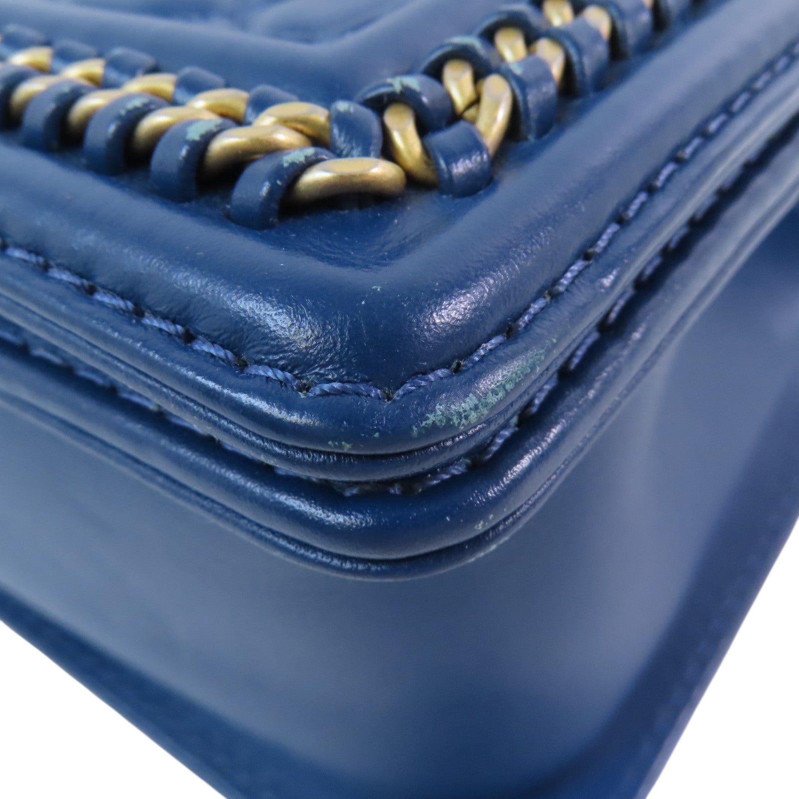 CHANEL 羊皮皮革Boy 25 With Handel金扣鏈帶肩背袋