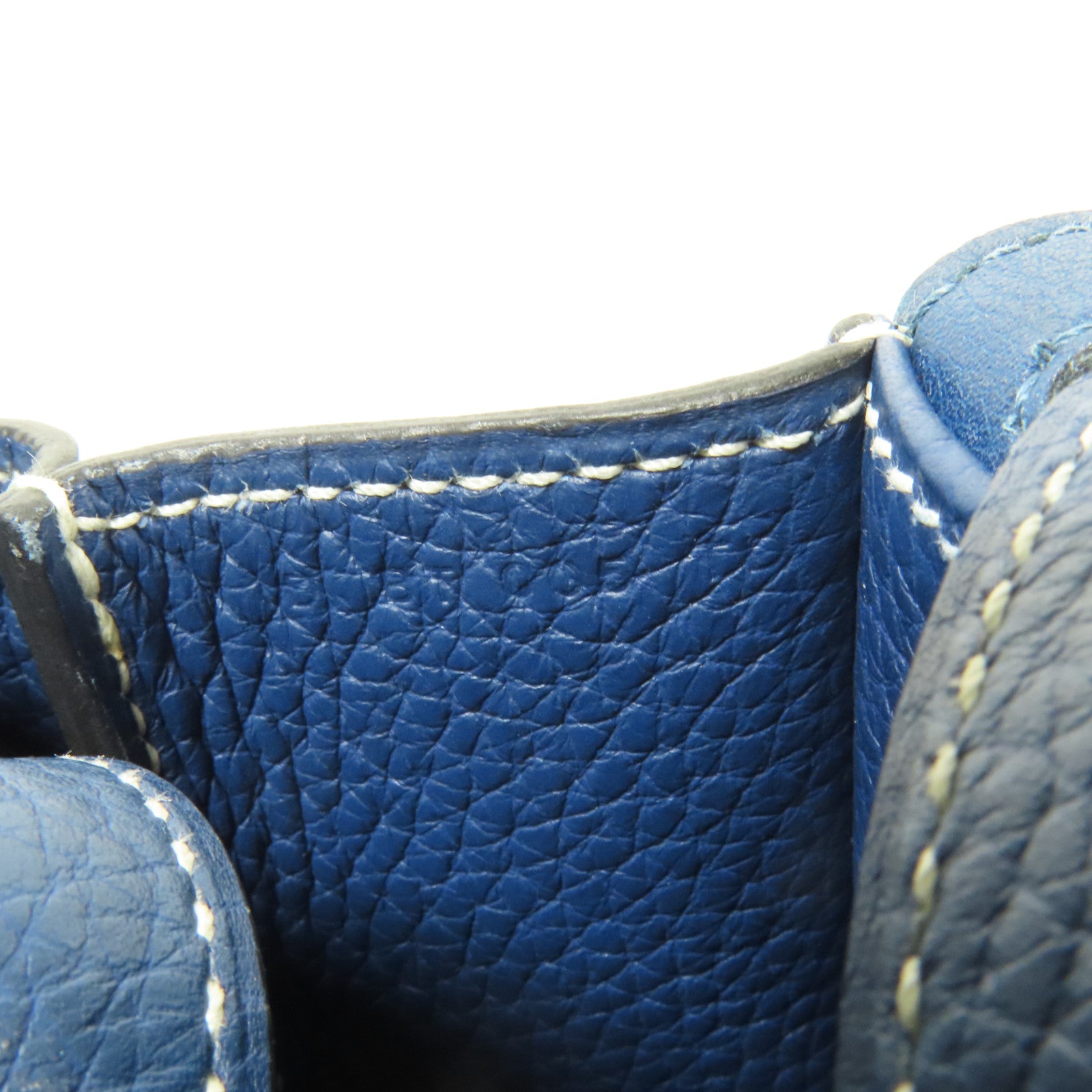 HERMES Clemence皮革Halzan 31金扣手挽肩背兩用袋Bleu Brighton