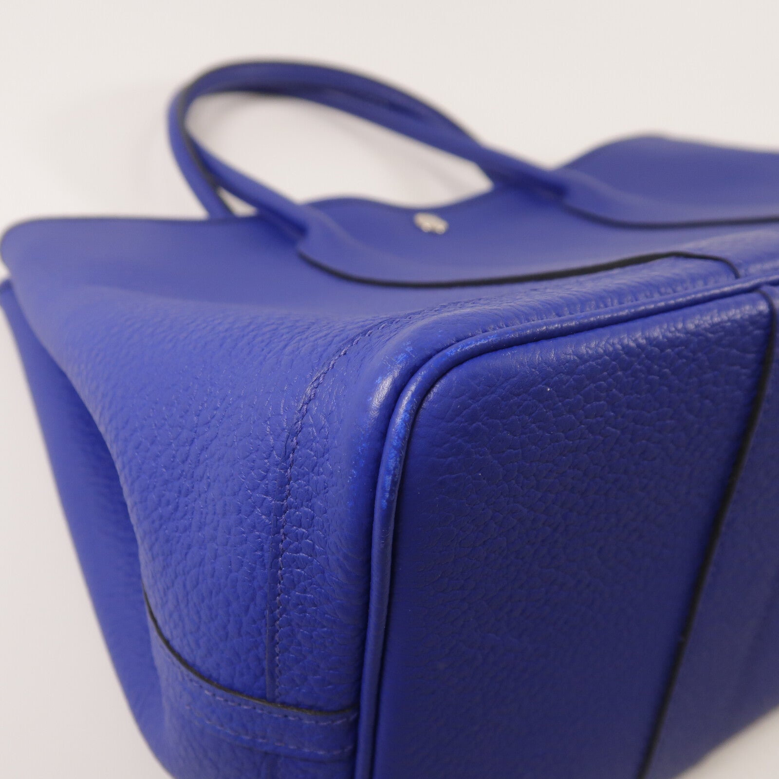 HERMES Country皮革Garden Party PM手挽袋Blue Electric