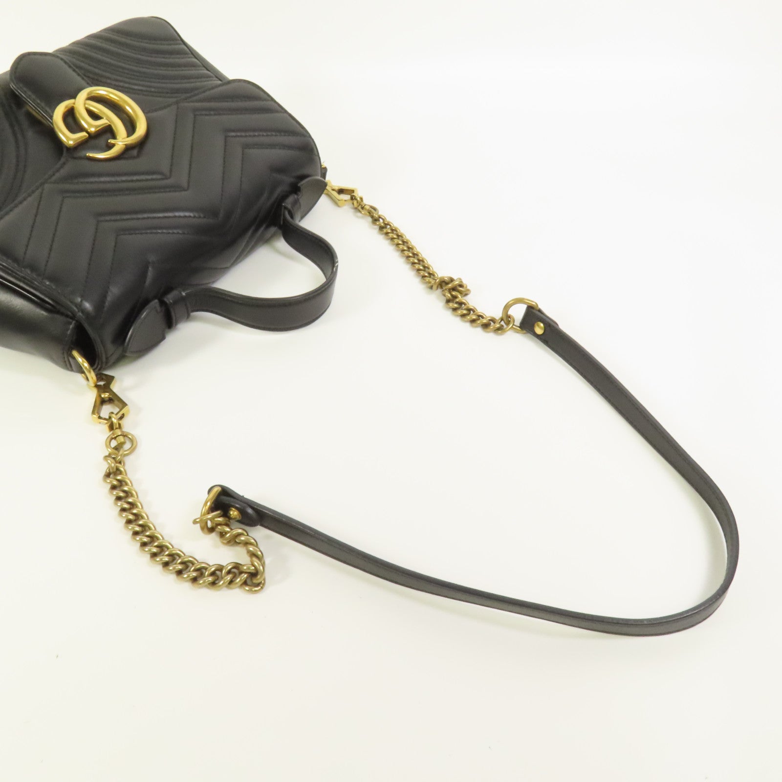 GUCCI 牛皮皮革GG Marmont金扣手挽肩背兩用袋