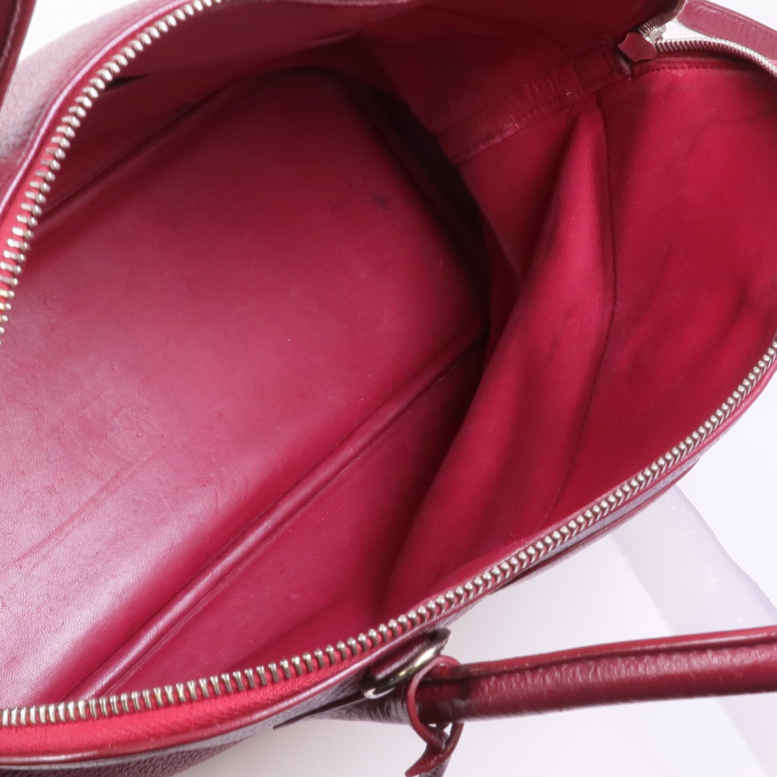 HERMES Clemence皮革Bolide 35銀扣手挽肩背兩用袋Rubis