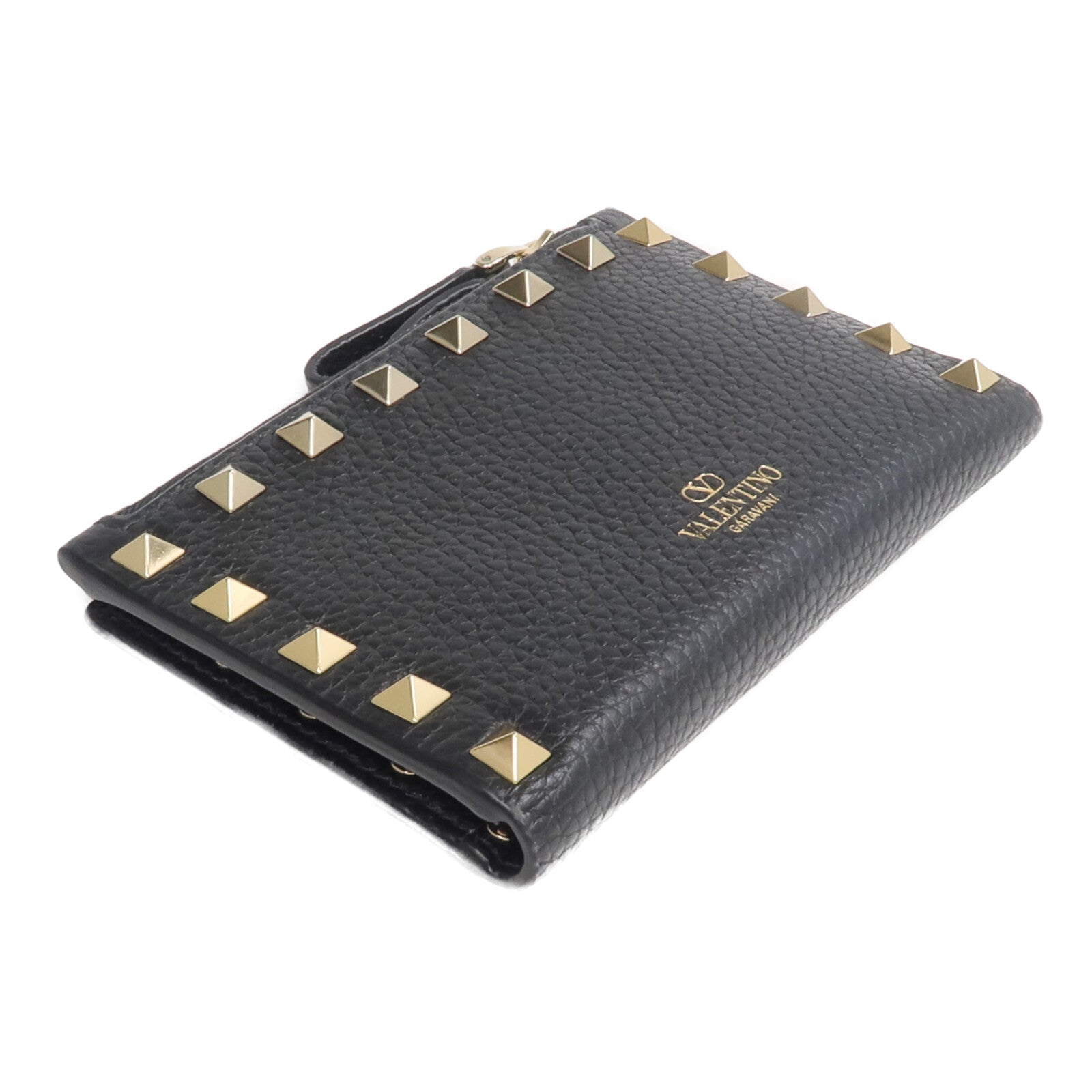Valentino 牛皮皮革Rockstud Zipped Card Holder卡片套