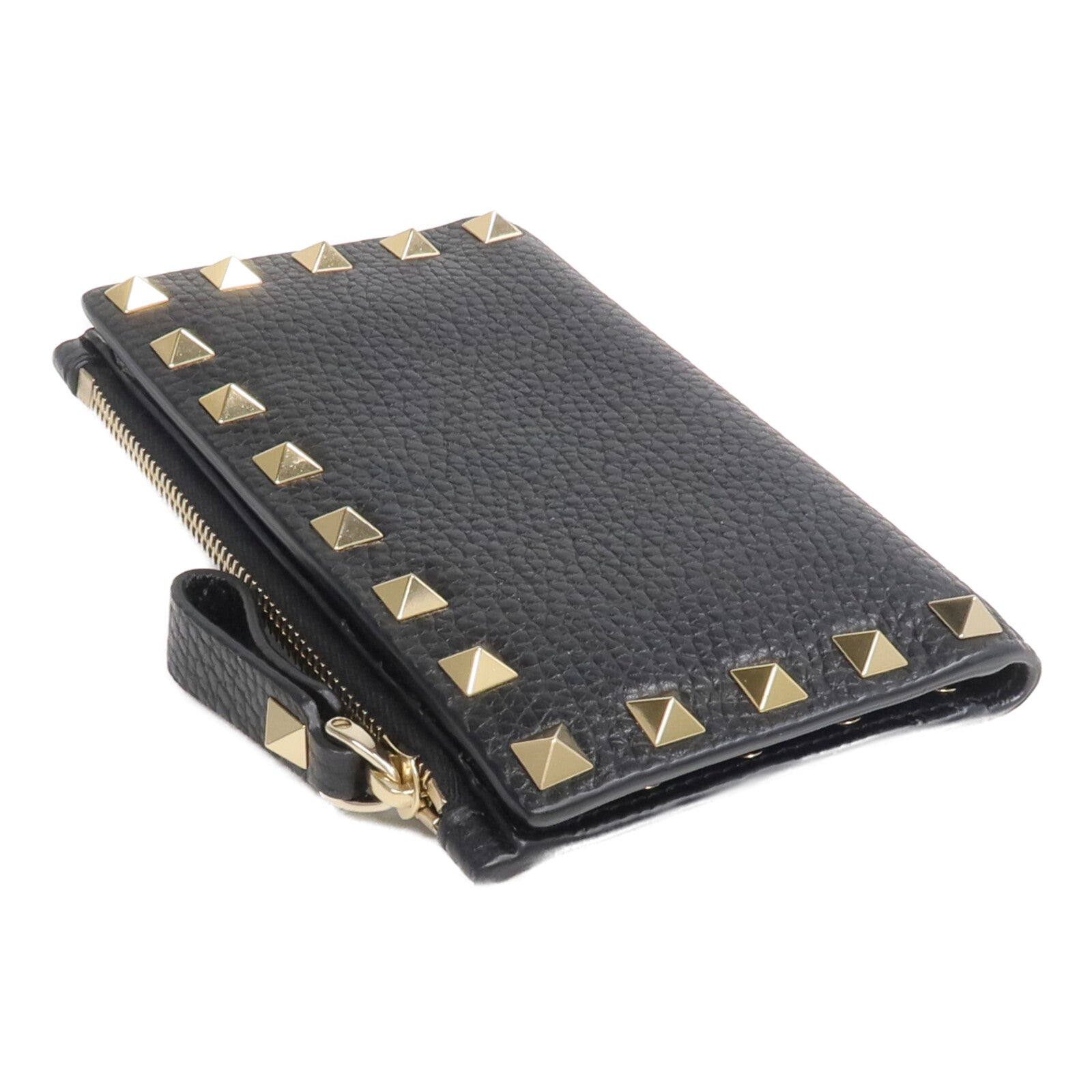 Valentino 牛皮皮革Rockstud Zipped Card Holder卡片套