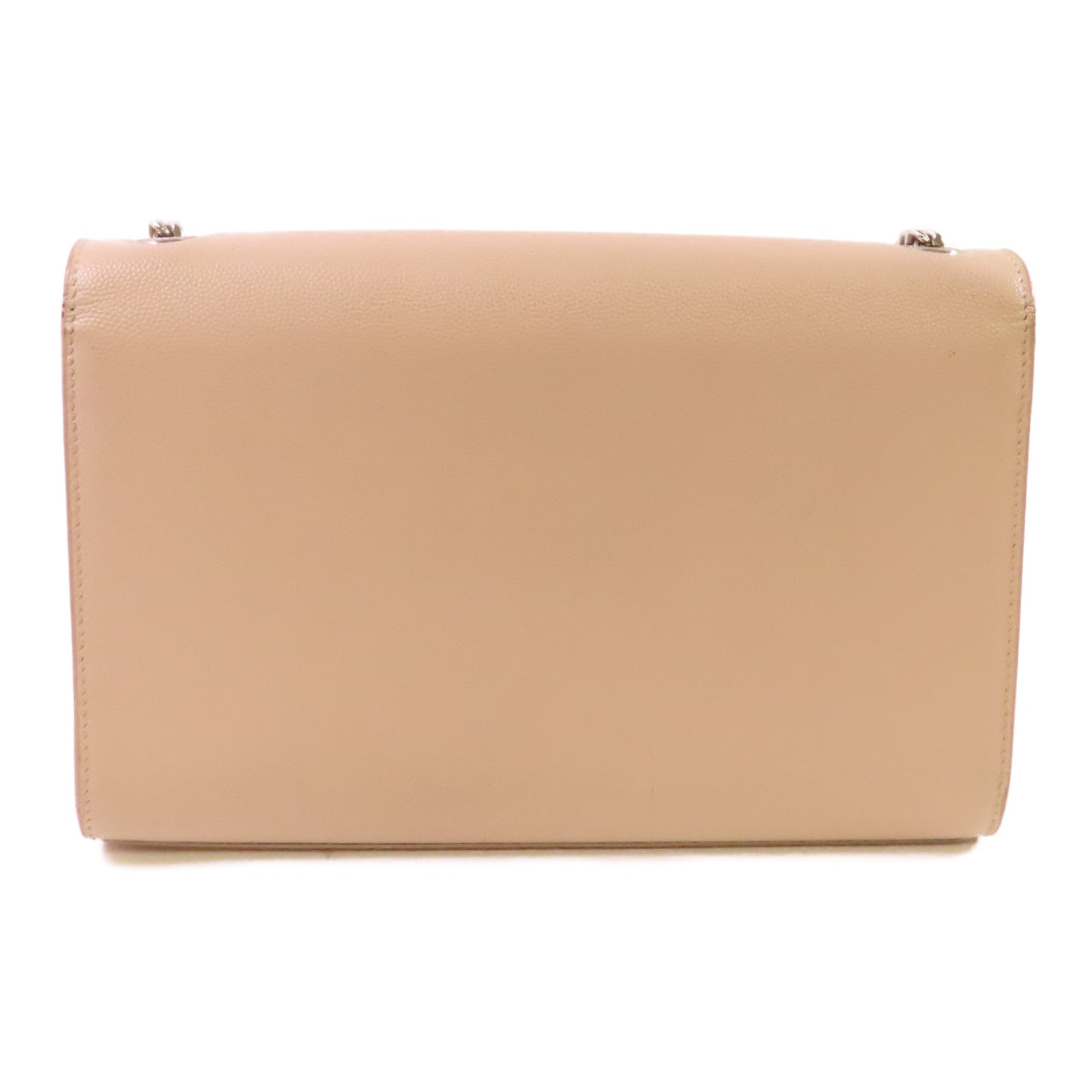 YVES SAINT LAURENT 牛皮皮革Kate Small Shoulder Bag銀扣鏈帶肩背袋杏色