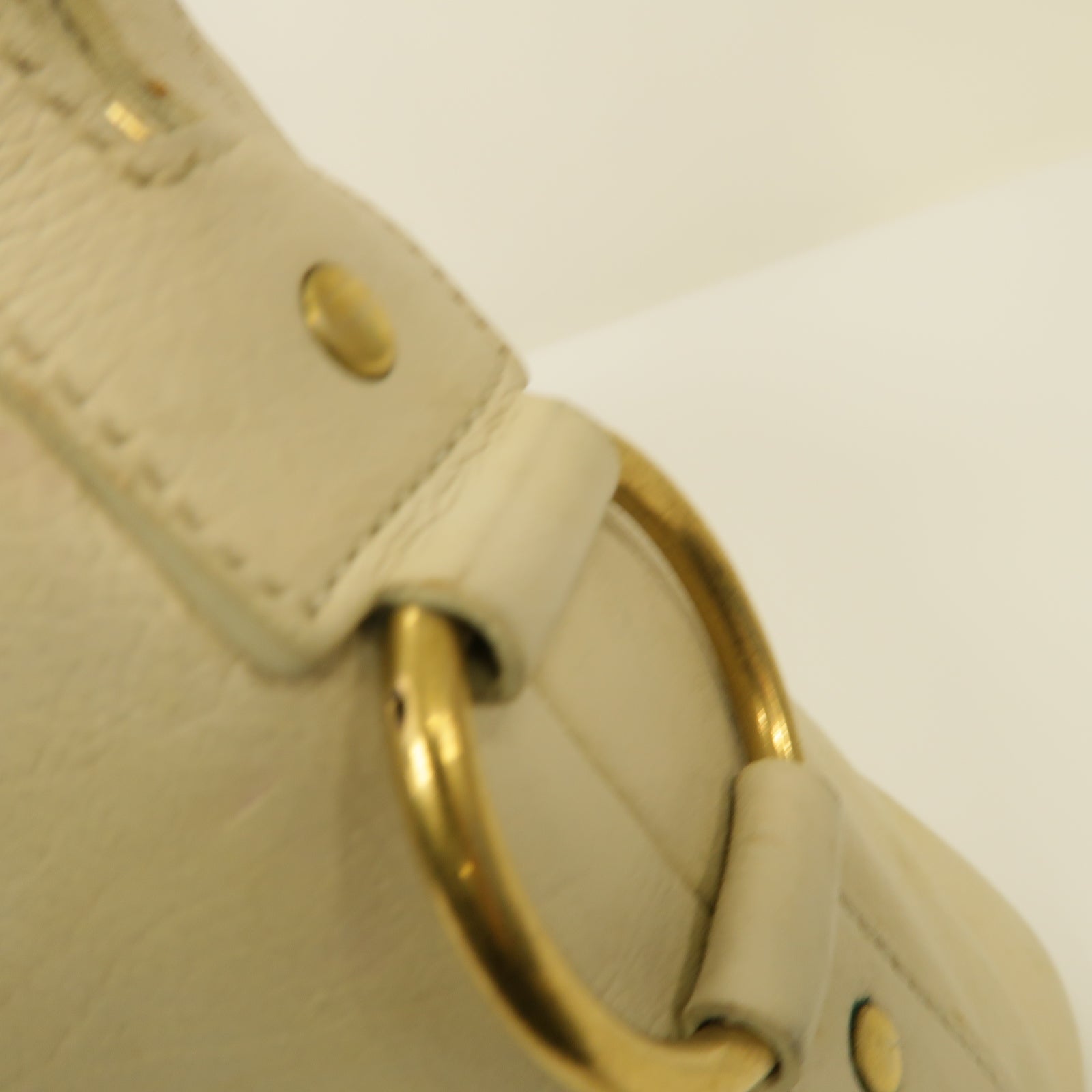 SAINT LAURENT 【激減優惠】牛皮皮革Hand Bag金扣手提袋白色