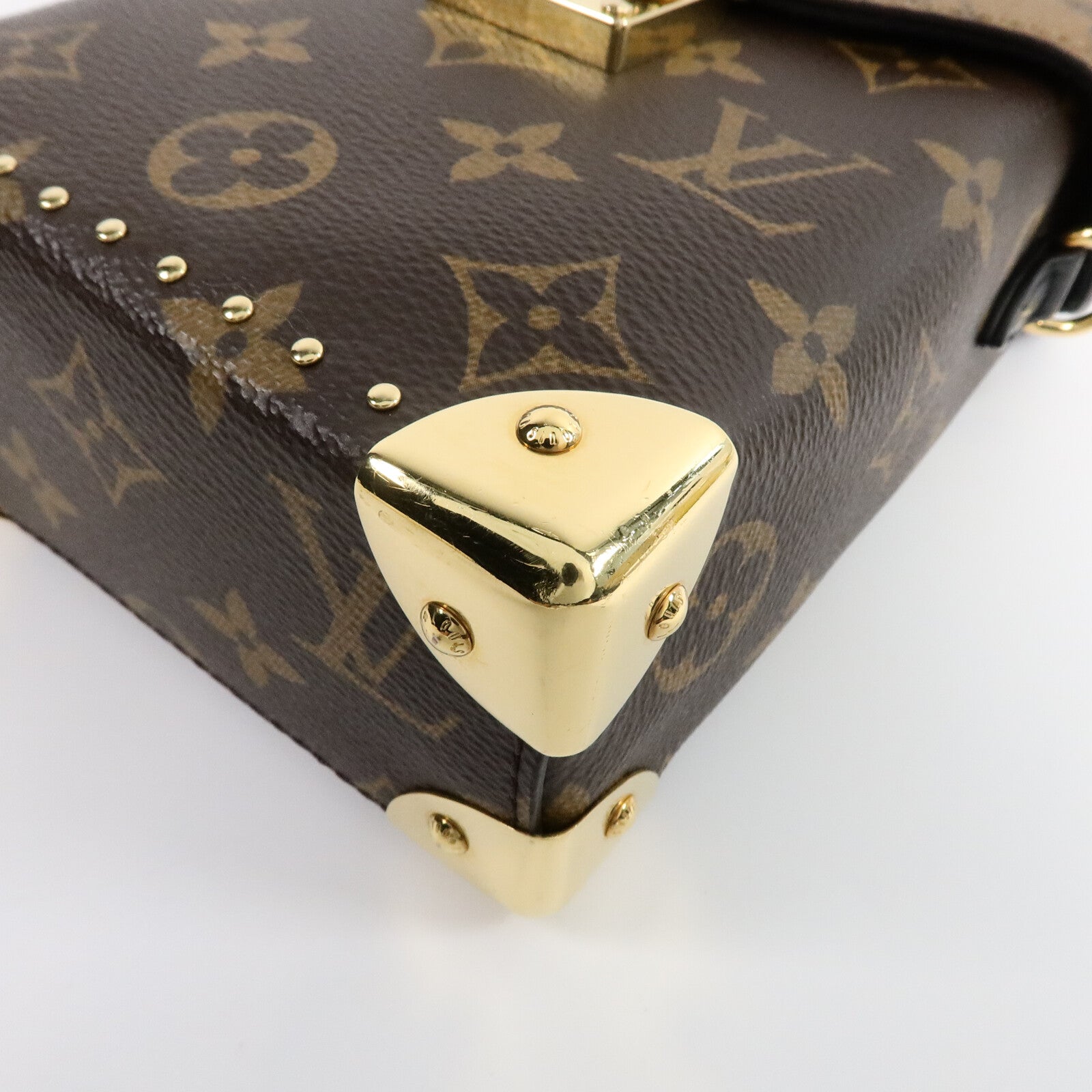 LOUIS VUITTON Monogram/Monogram Reverse Camera Box金扣鏈帶手挽肩背兩用袋