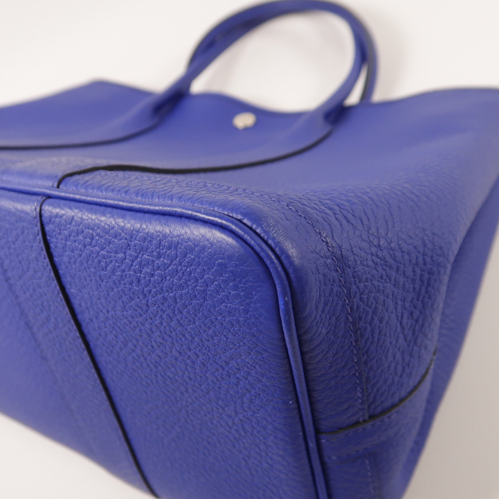 HERMES Country皮革Garden Party PM手挽袋Blue Electric