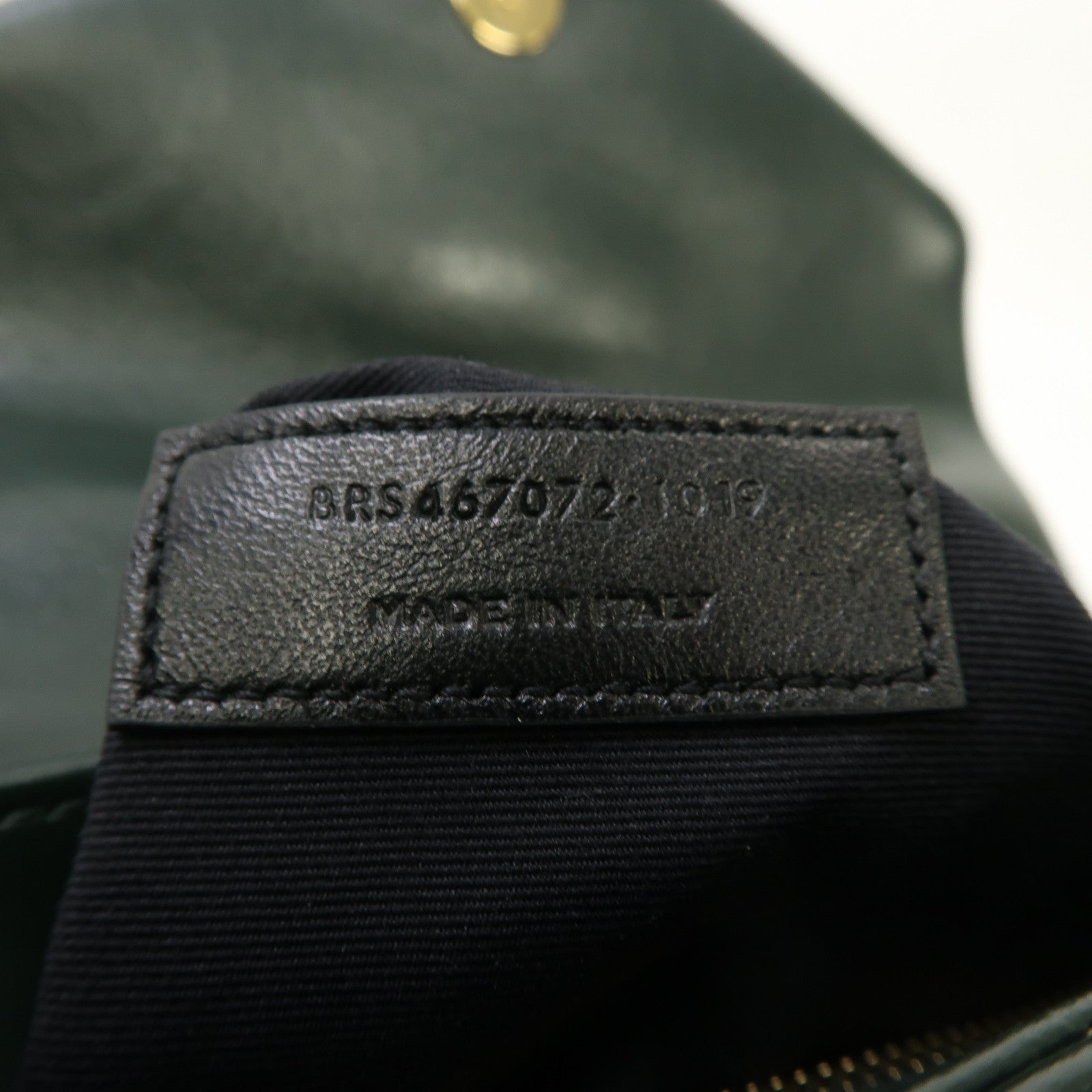 SAINT LAURENT 斜紋牛皮皮革Lou Lou金扣肩背袋綠色