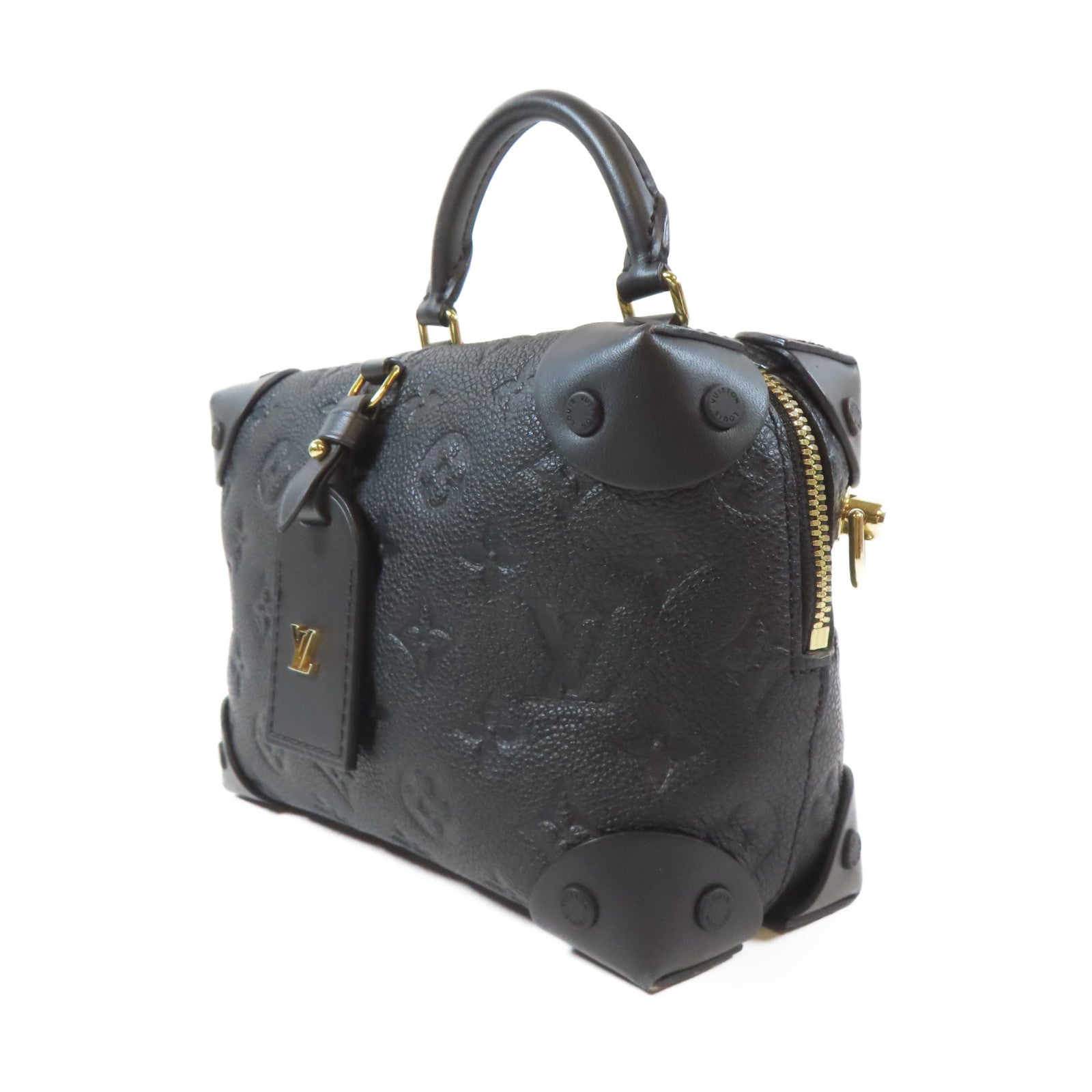 LOUIS VUITTON Monogram Empreinte Petit Malle金扣手挽肩背兩用袋黑色