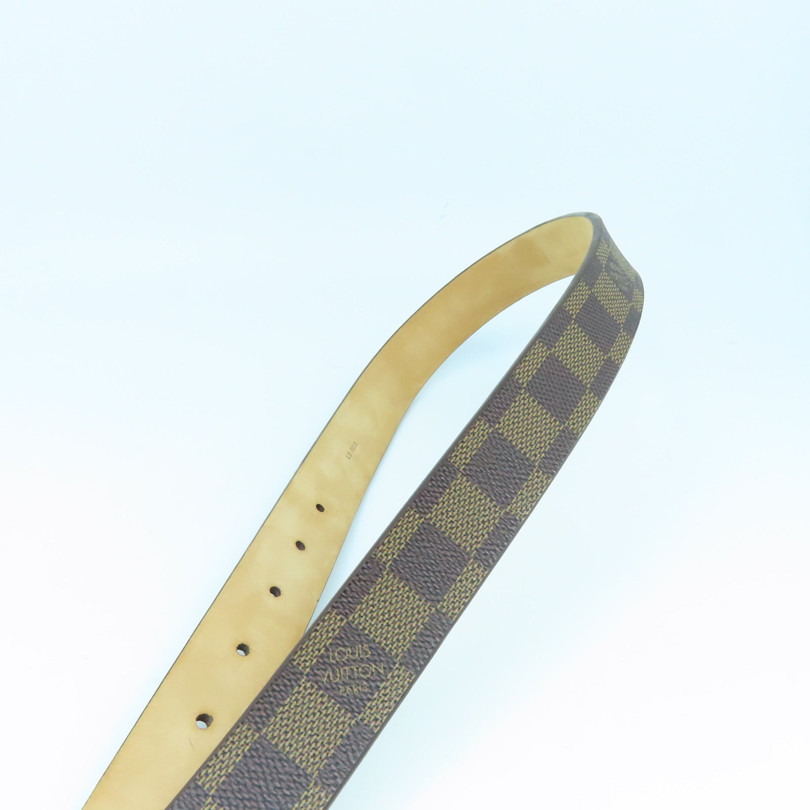 LOUIS VUITTON 【激減優惠】Damier Belt 70金扣皮帶啡色