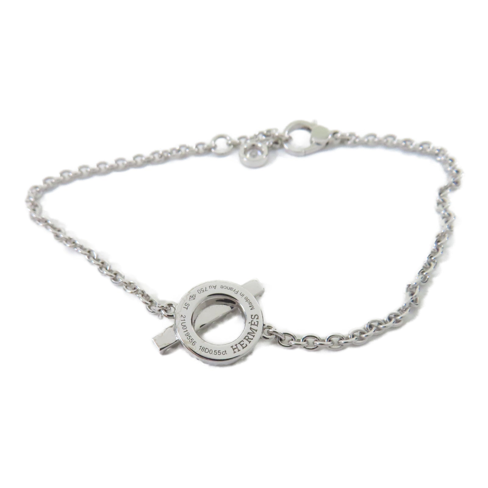 HERMES 18K白金Finesse Diamond Bracelet0.55ct鑽石手鏈