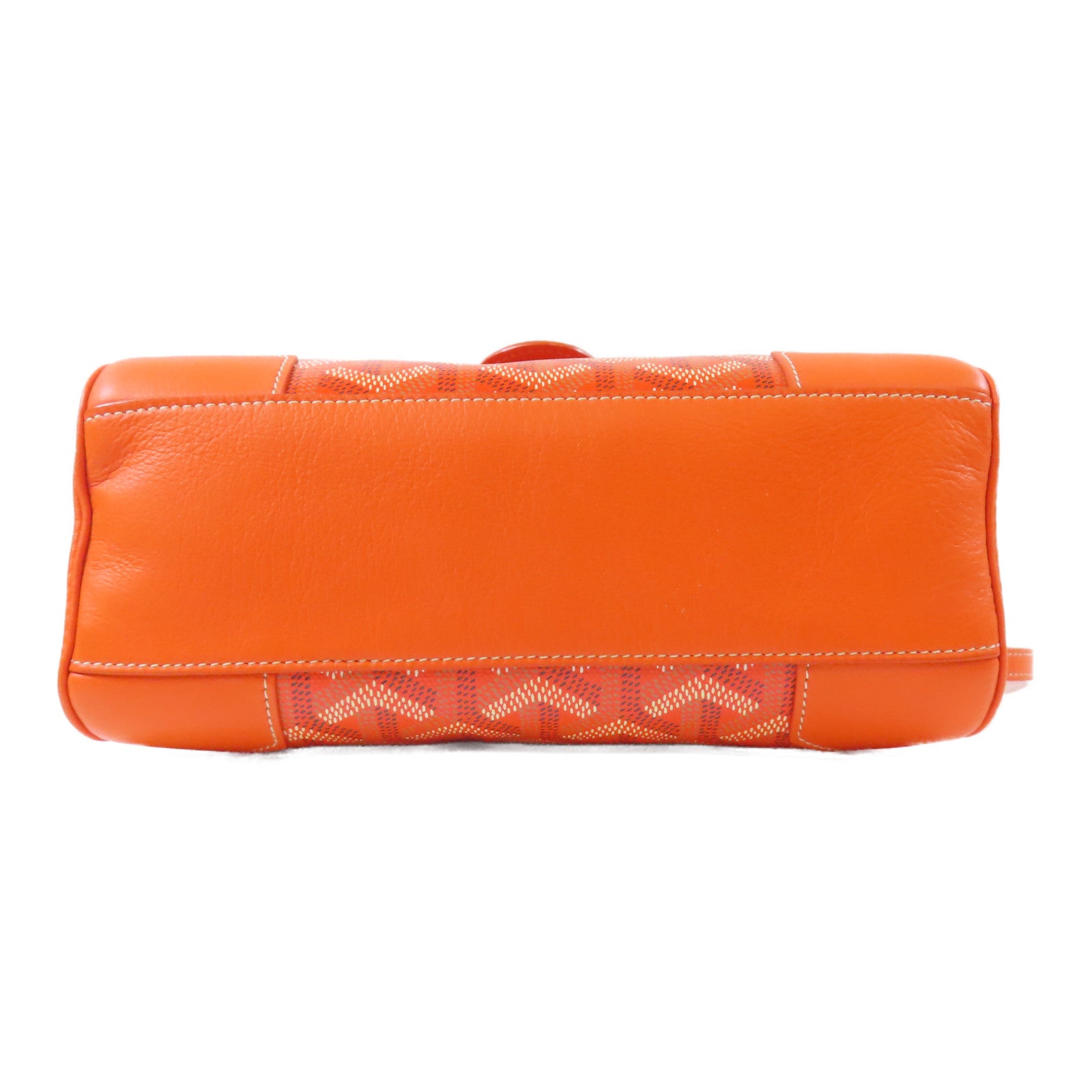 GOYARD 塗層帆布/牛皮皮革Saigon銀扣手挽肩背兩用袋橙色