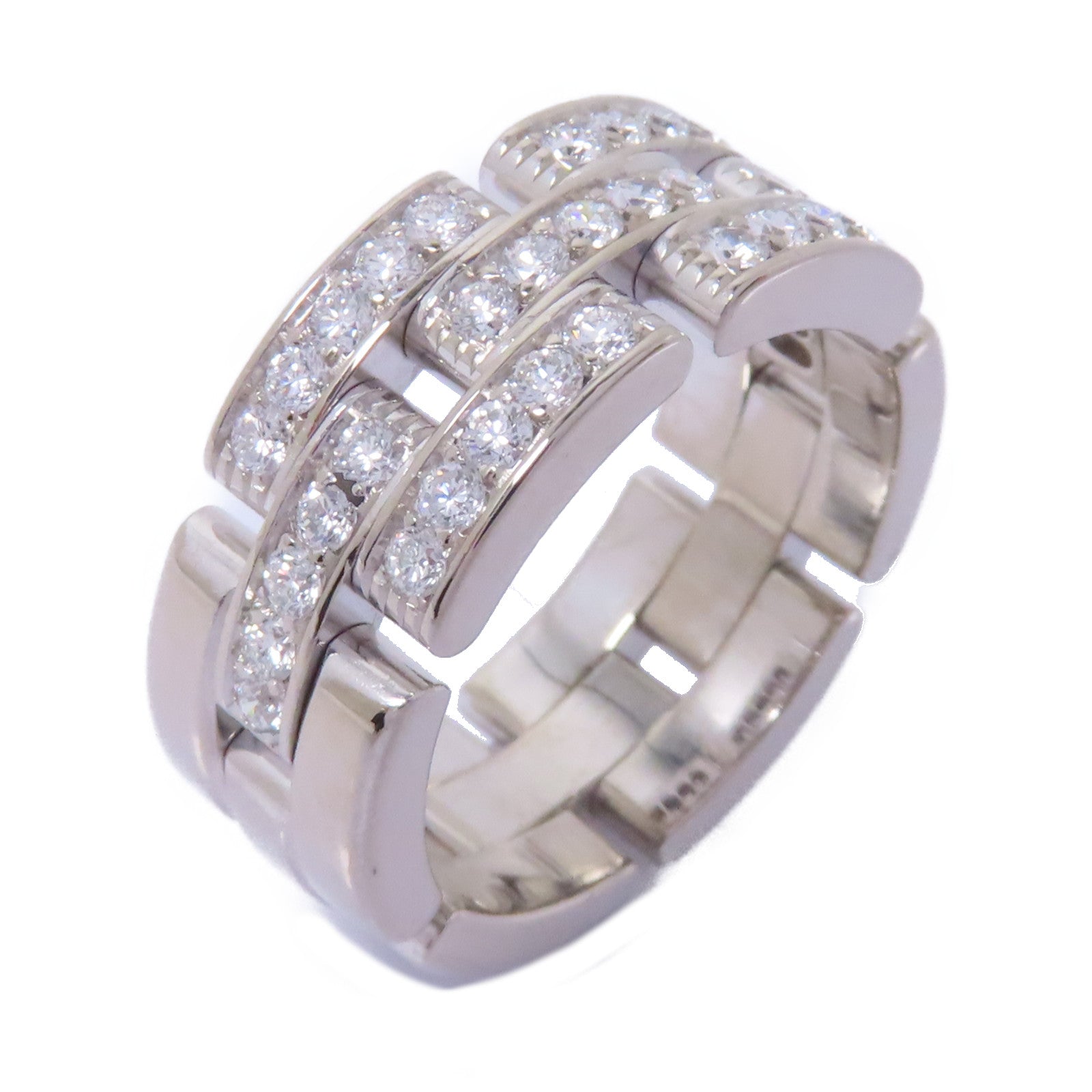 CARTIER 18K白金Diamond Ring鑽石戒指CartierF#54/US#6.5
