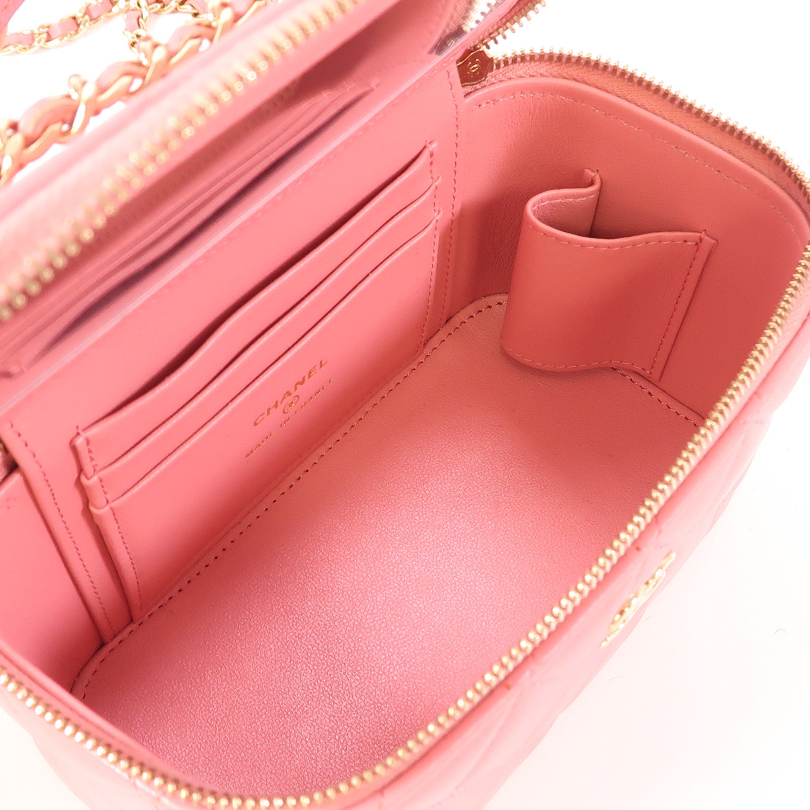 CHANEL 羊皮皮革Top Handle Vanity Case金扣手挽肩背兩用袋