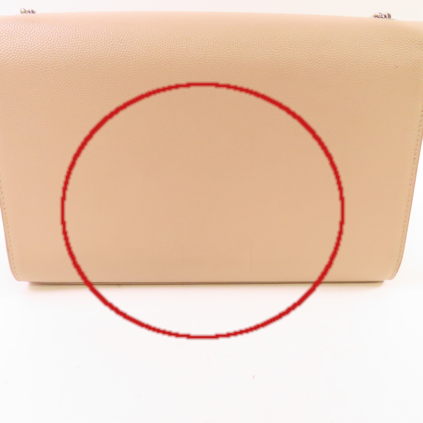 YVES SAINT LAURENT 牛皮皮革Kate Small Shoulder Bag銀扣鏈帶肩背袋杏色