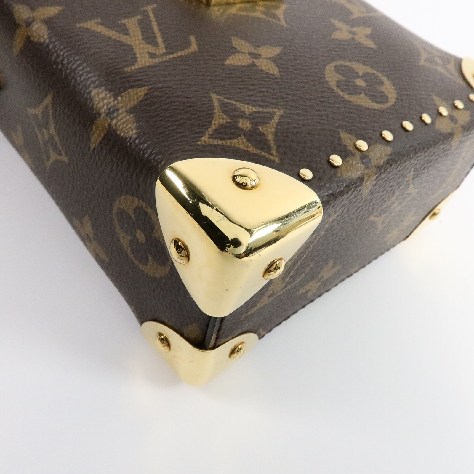 LOUIS VUITTON Monogram/Monogram Reverse Camera Box金扣鏈帶手挽肩背兩用袋