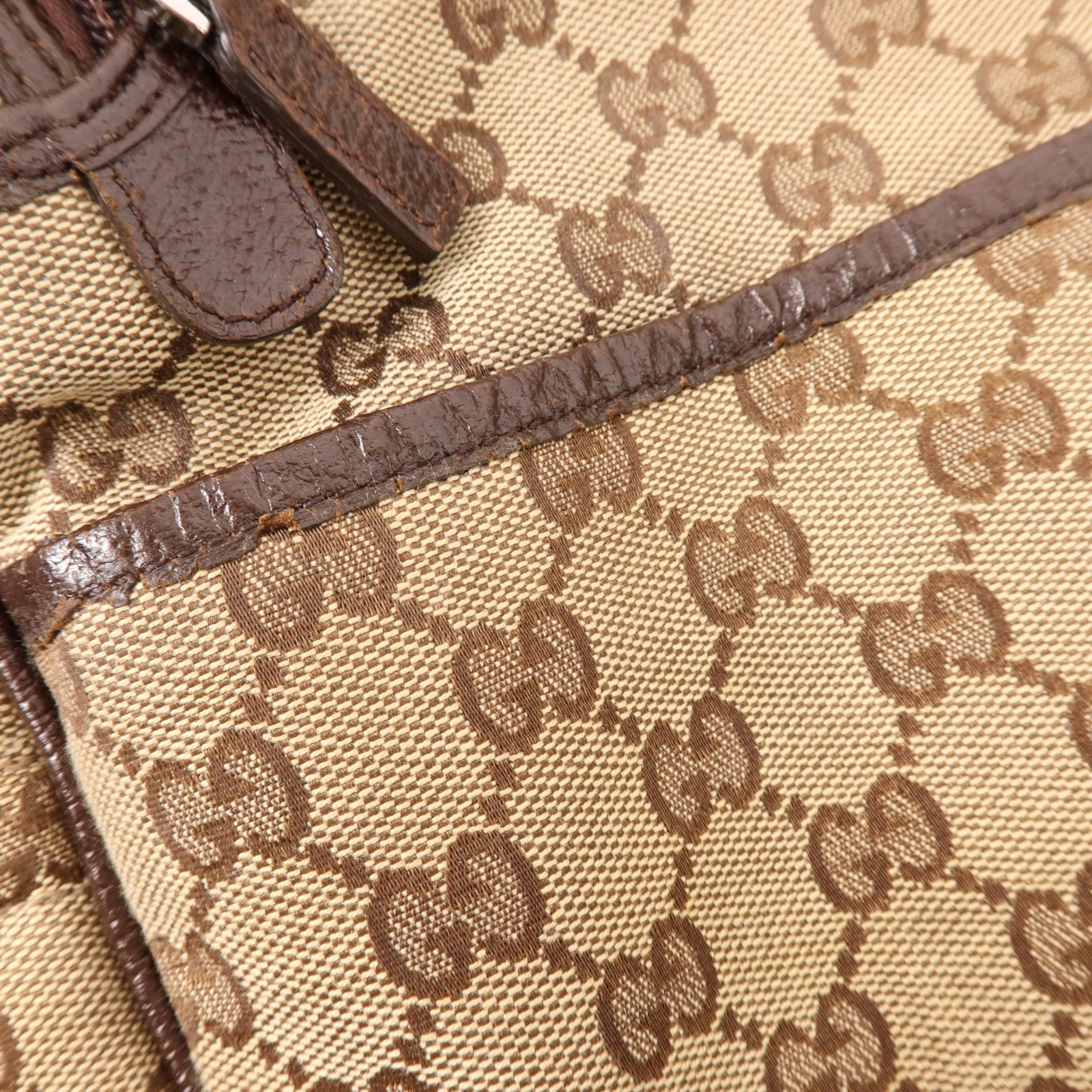 GUCCI 帆布Shoulder Bag銀扣肩背袋