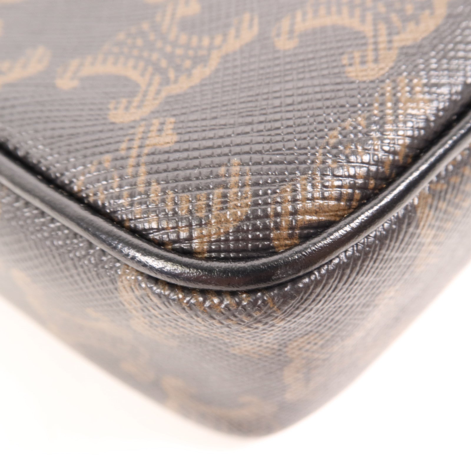 CELINE 塗層帆布Shoulder Bag銀扣肩背袋