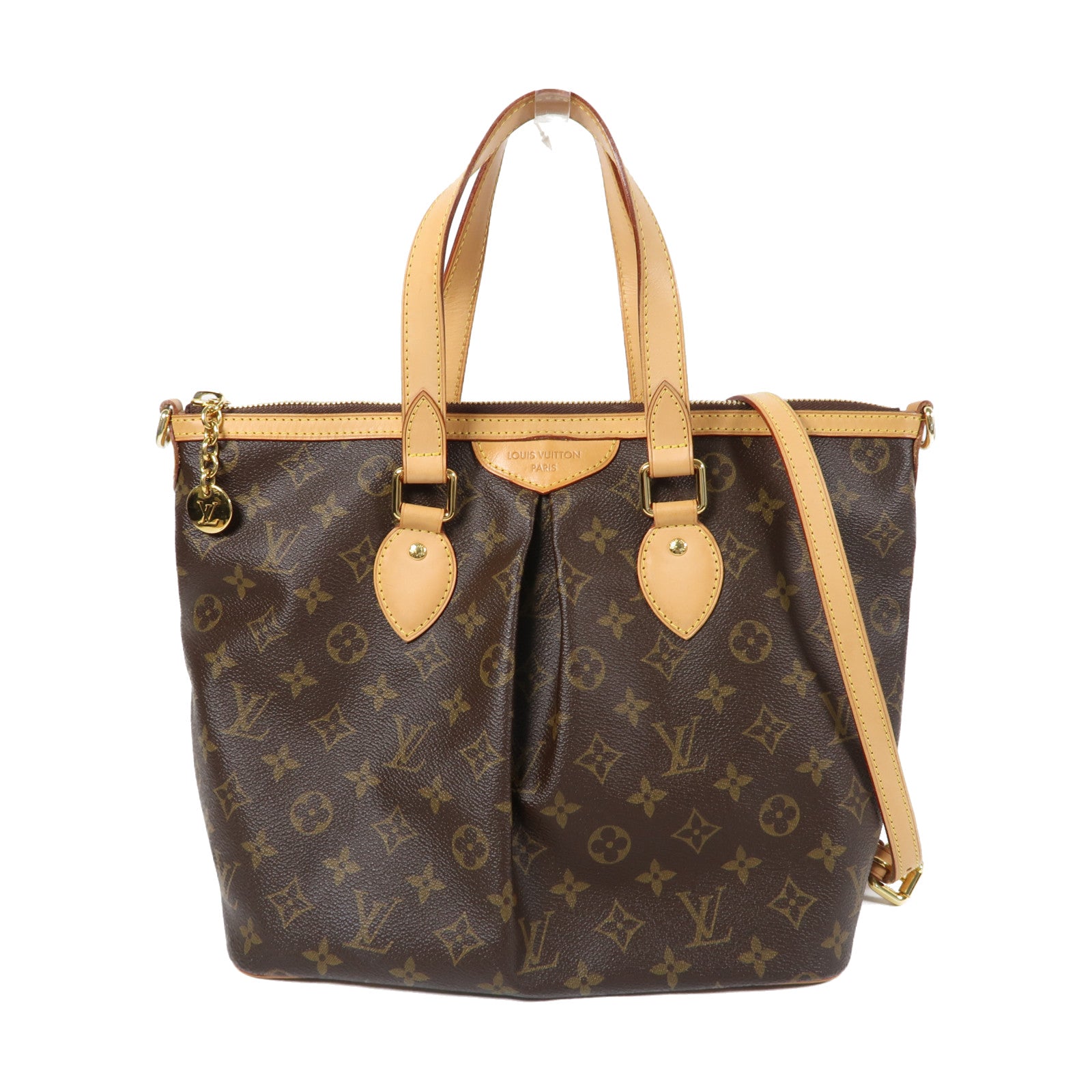 LOUIS VUITTON Monogram Palermo PM金扣手挽肩背兩用袋啡色