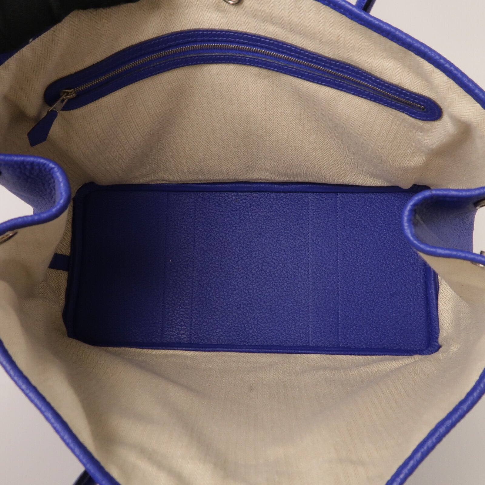 HERMES Country皮革Garden Party PM手挽袋Blue Electric