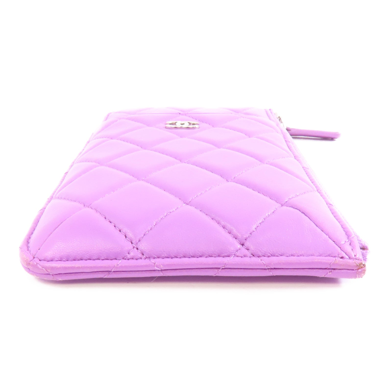 CHANEL 菱格羊皮皮革Clutch Bag金扣手拿包紫色