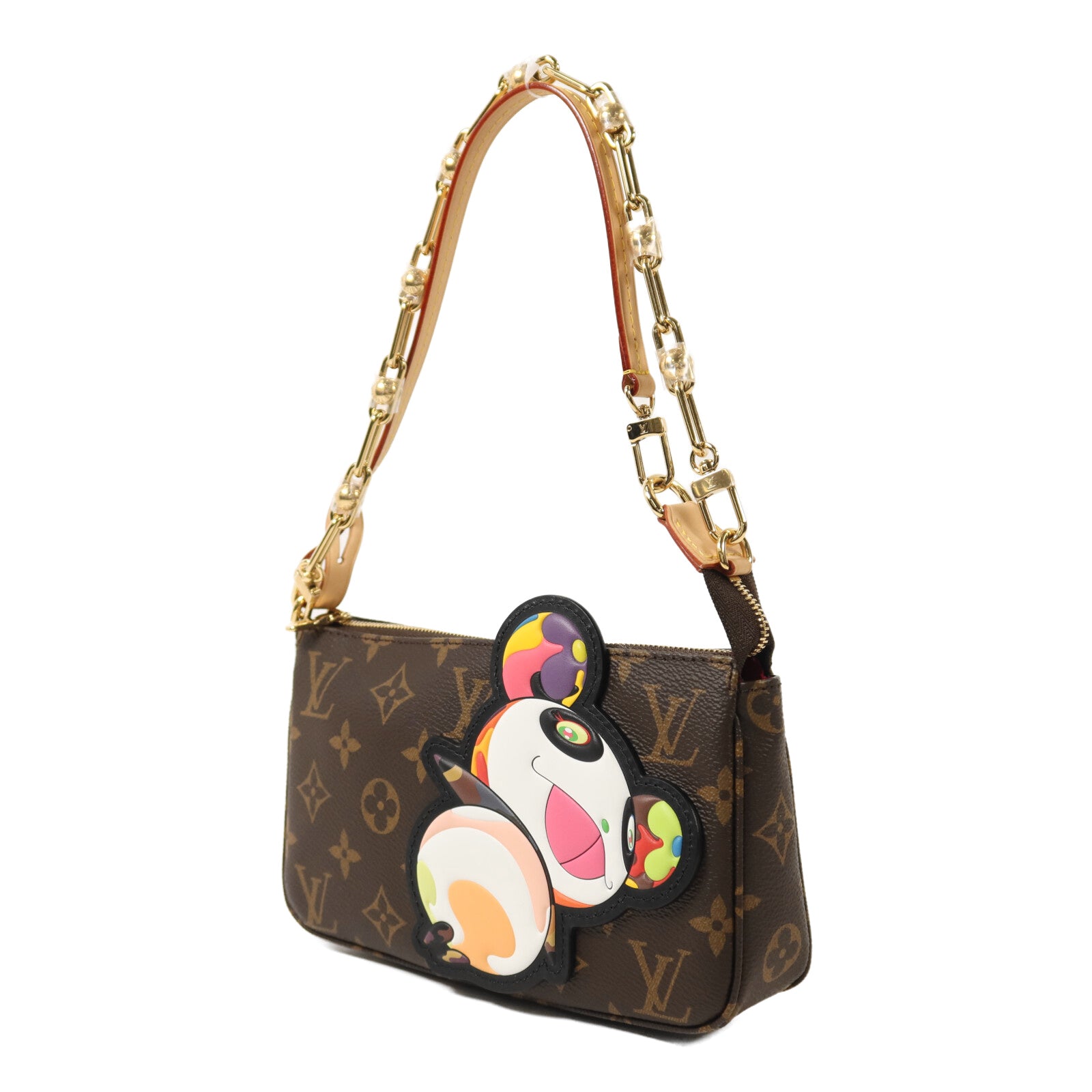 LOUIS VUITTON Monogram Takashi Murakami Panda Pochette金扣肩背袋