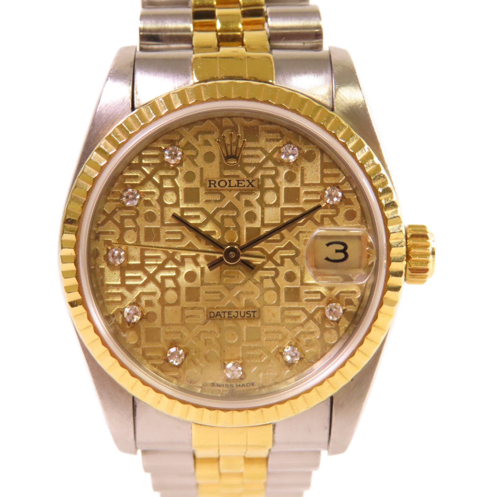 ROLEX Datejust 36mm Watch不鏽鋼/18K黃金自動機芯手錶金色/銀色