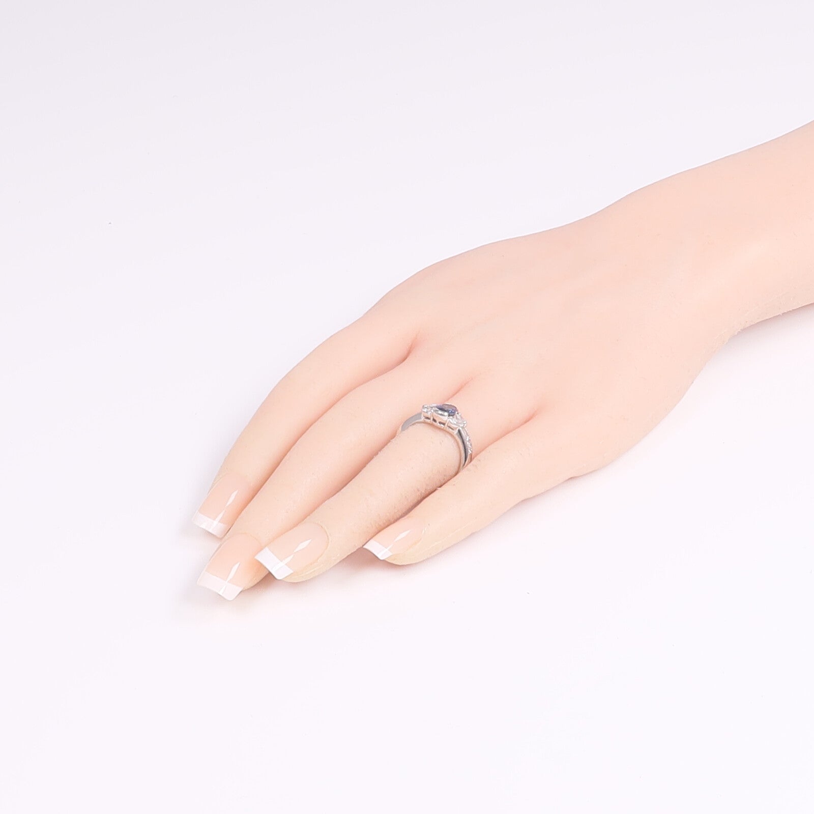 JEWELRY PT900鉑金Sapphire Diamond Ring藍寶石/鑽石戒指US#6.25