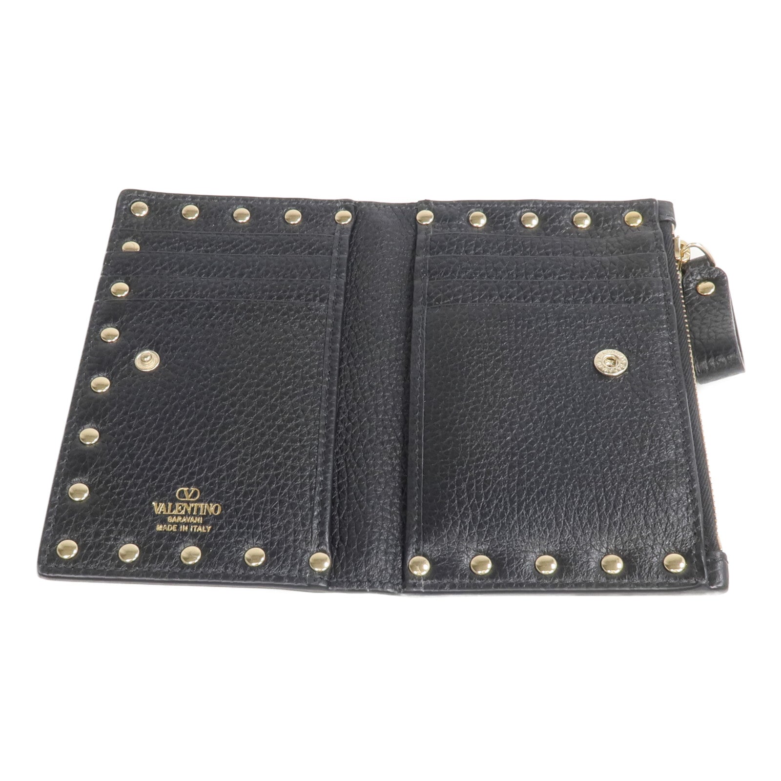 Valentino 牛皮皮革Rockstud Zipped Card Holder卡片套