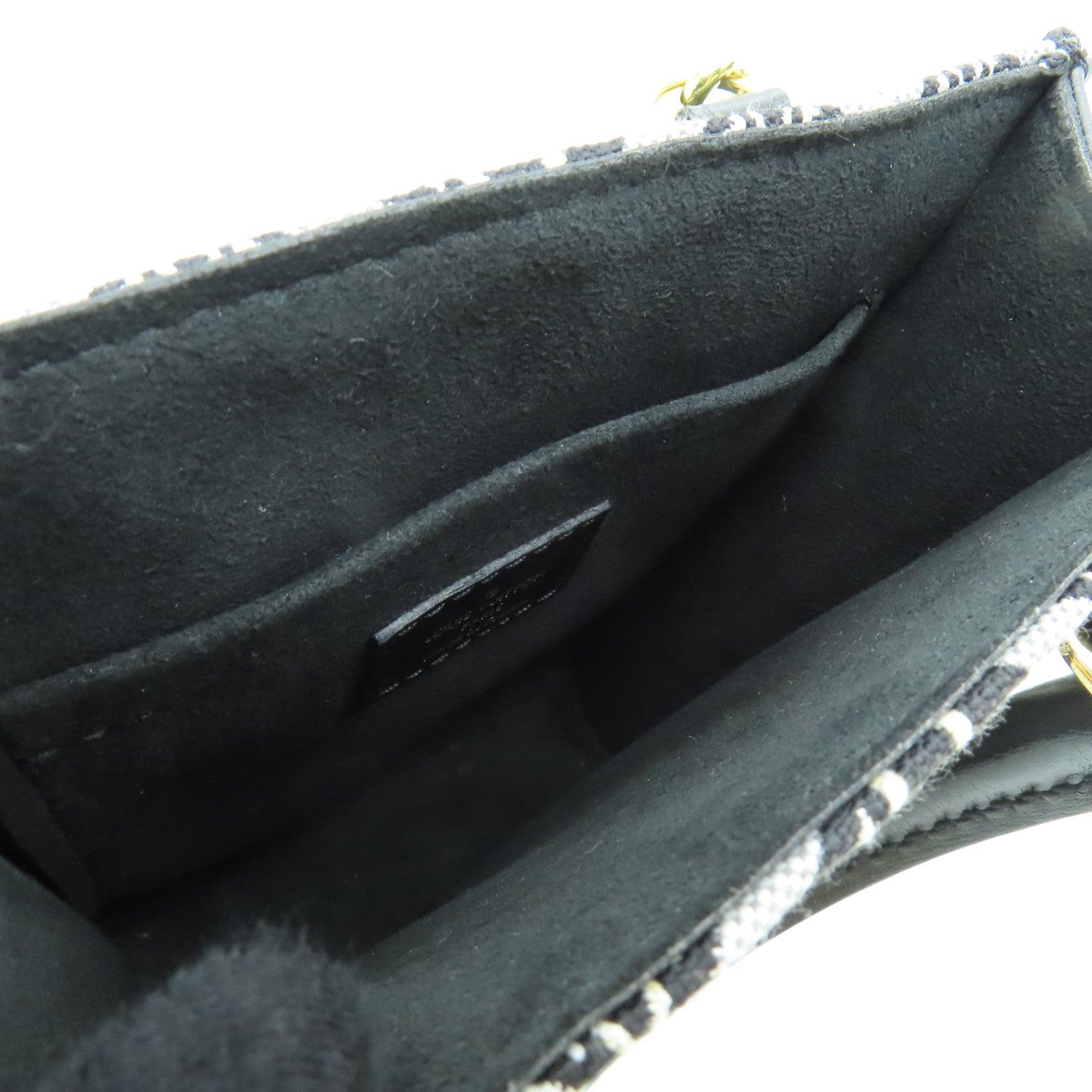 LOUIS VUITTON 【清倉大減價】Monogram Jacquard Since 1854 Petit Sac Plat金扣手挽肩背兩用袋黑色/白色
