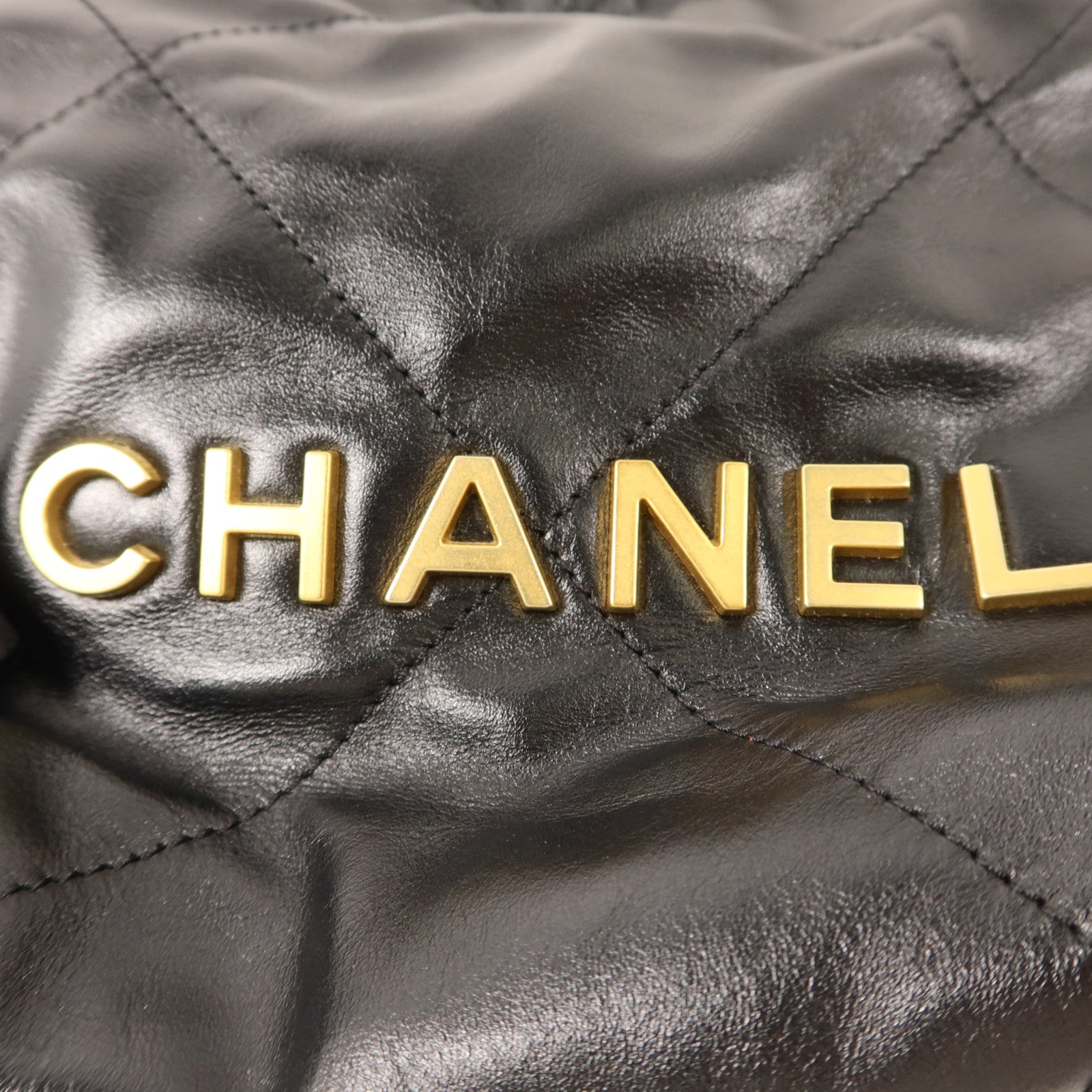 CHANEL 羊皮皮革Mini 22金扣手挽肩背兩用袋