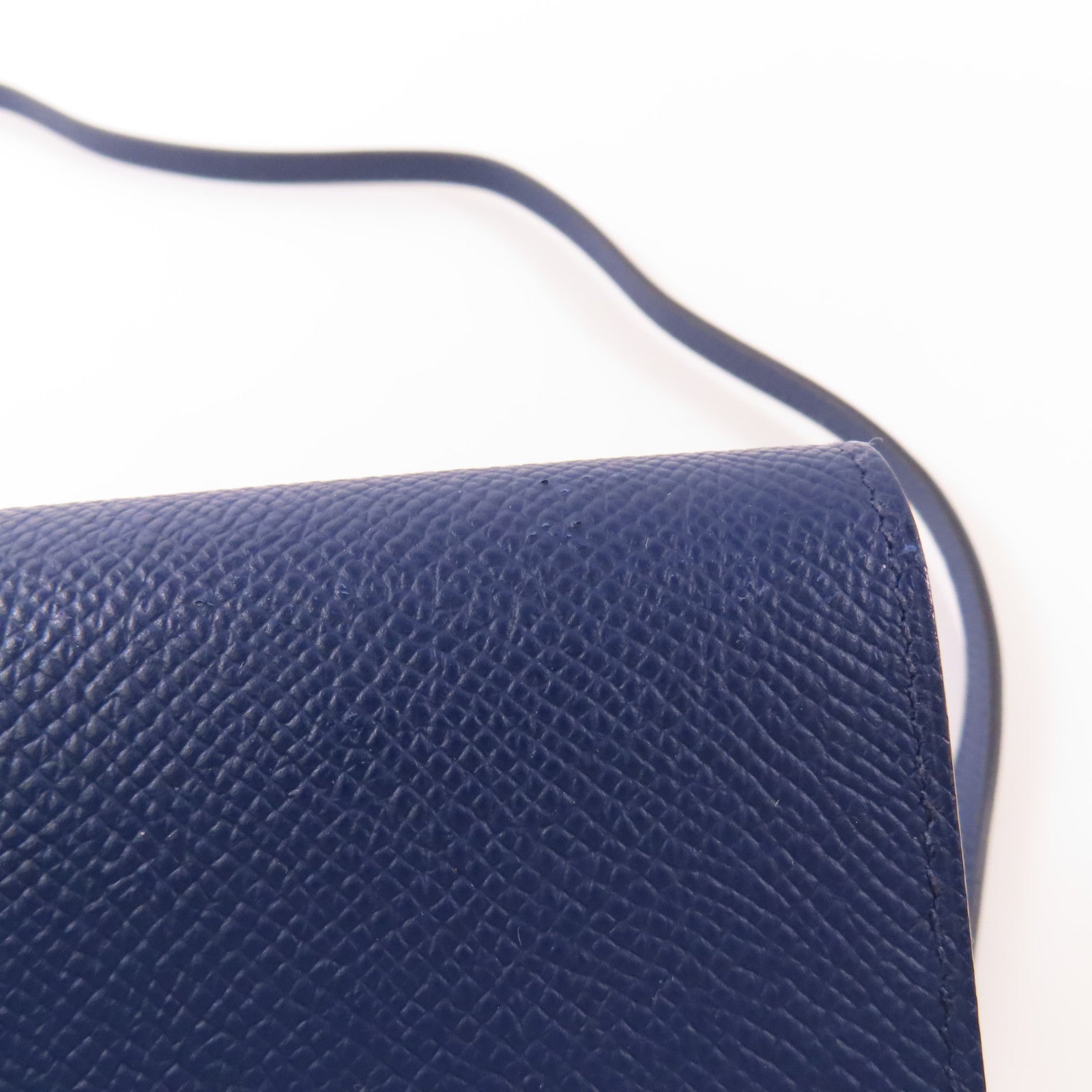 HERMES Epsom皮革Kelly To Go銀扣肩背袋Bleu Saphir