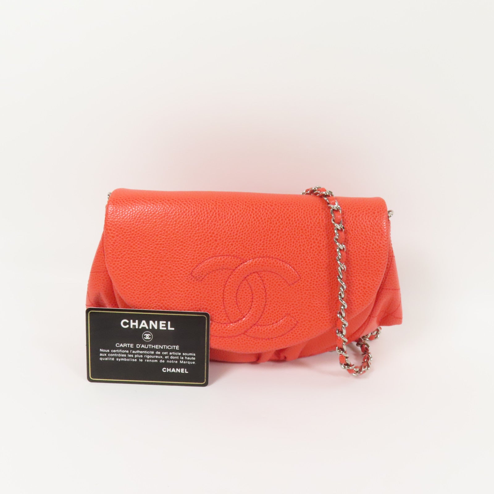 CHANEL 【激減優惠】牛皮皮革Chain Wallet銀扣肩背袋