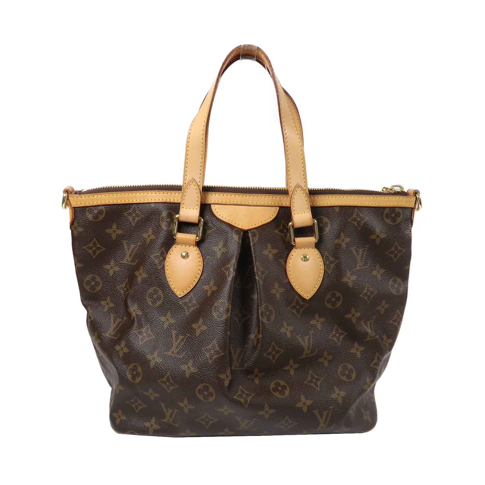 LOUIS VUITTON Monogram Palermo PM金扣手挽肩背兩用袋啡色