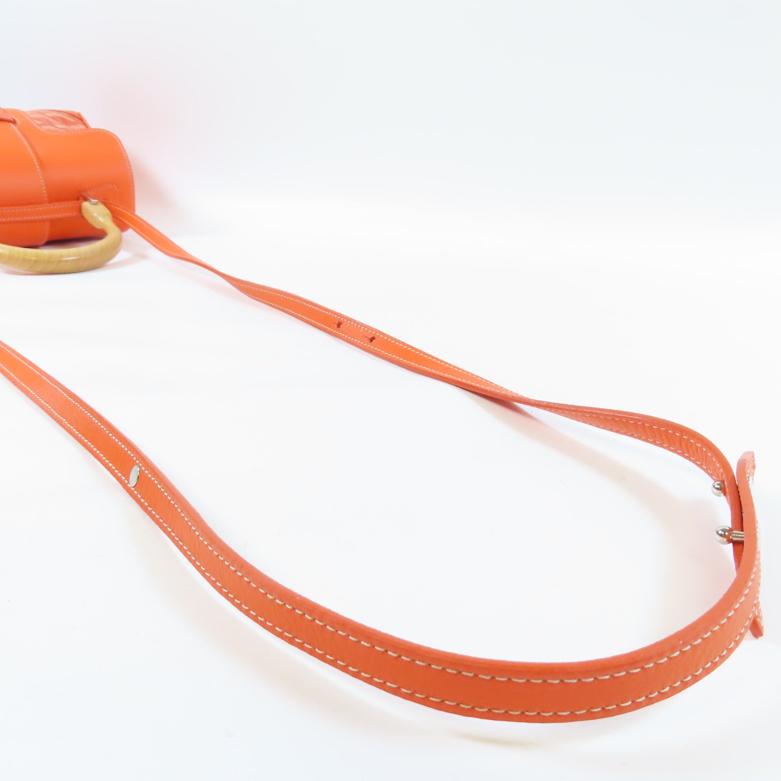 GOYARD 塗層帆布/牛皮皮革Saigon銀扣手挽肩背兩用袋橙色