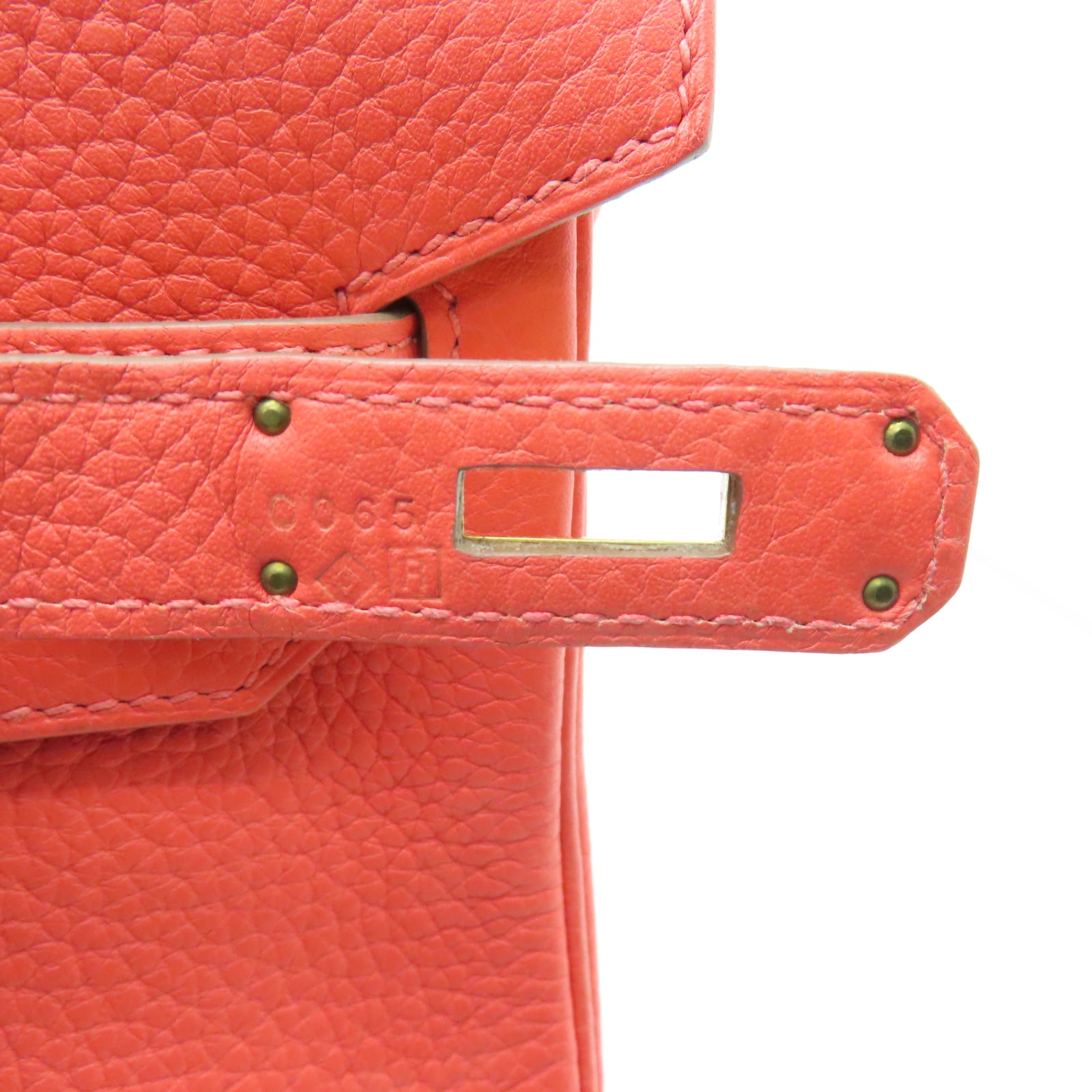 HERMES 【激減優惠】Clemence皮革Birkin 30金扣手挽袋Rose Jaipur糖果紅色