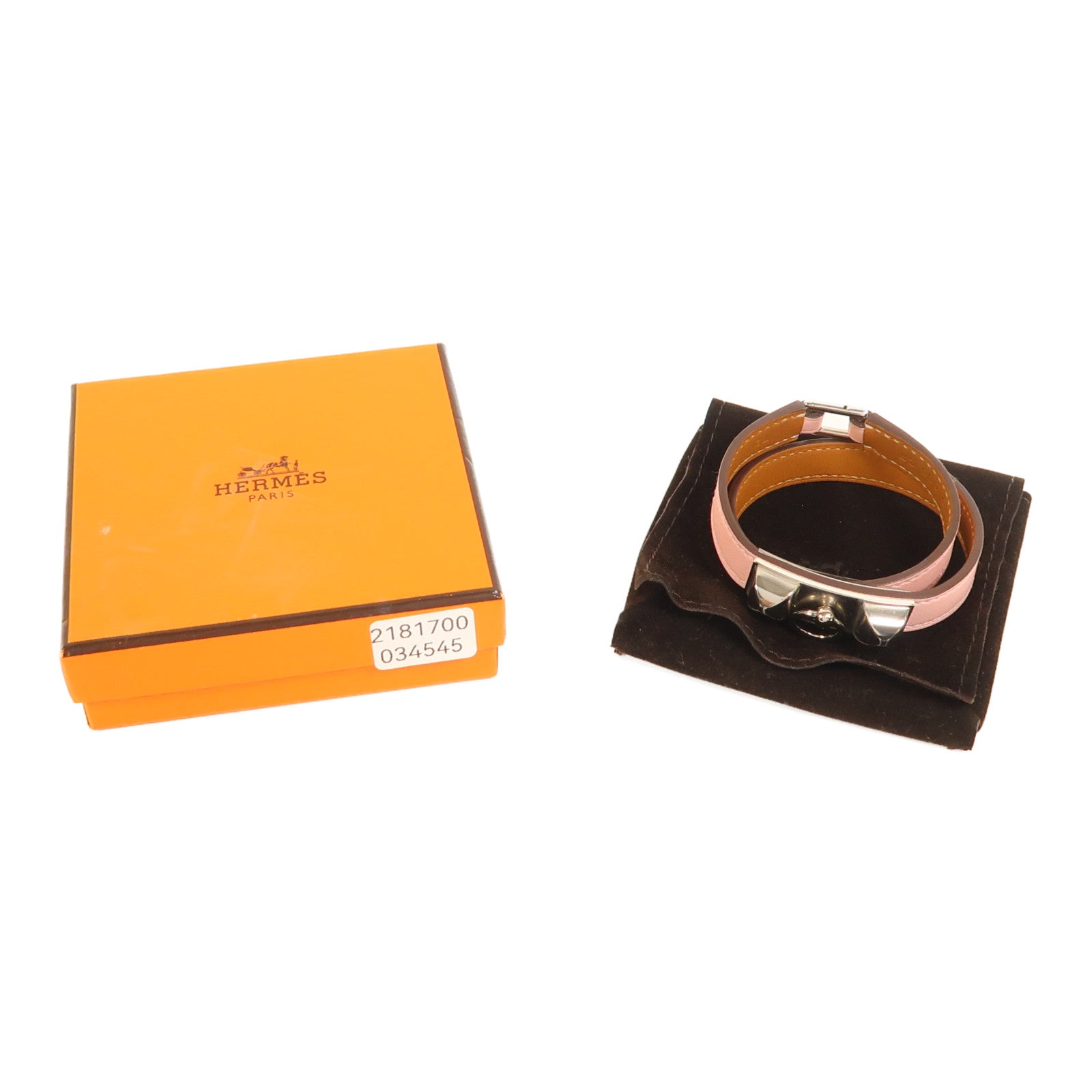 HERMES Swift皮革Rivale Double Tour手鐲