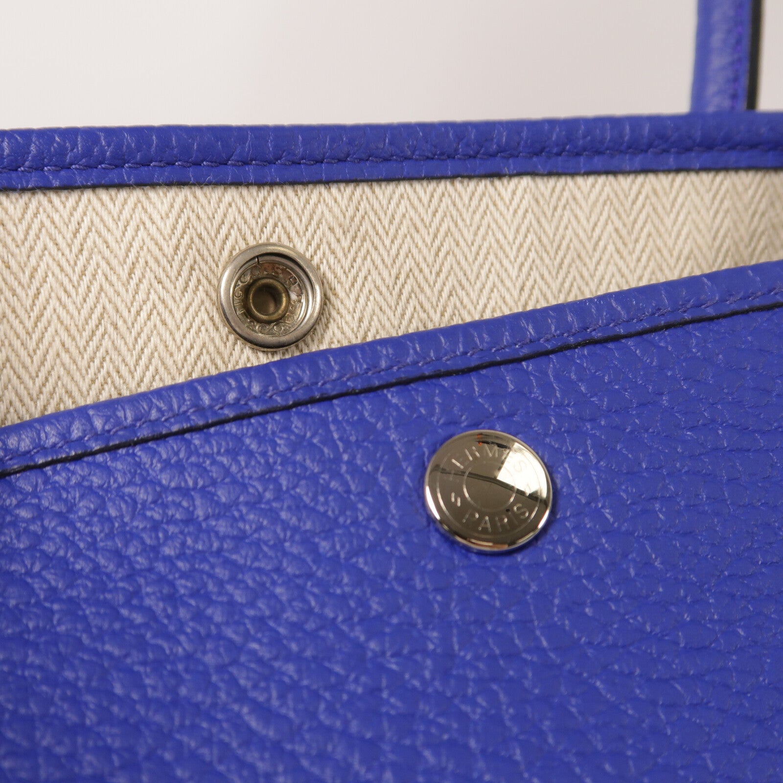 HERMES Country皮革Garden Party PM手挽袋Blue Electric