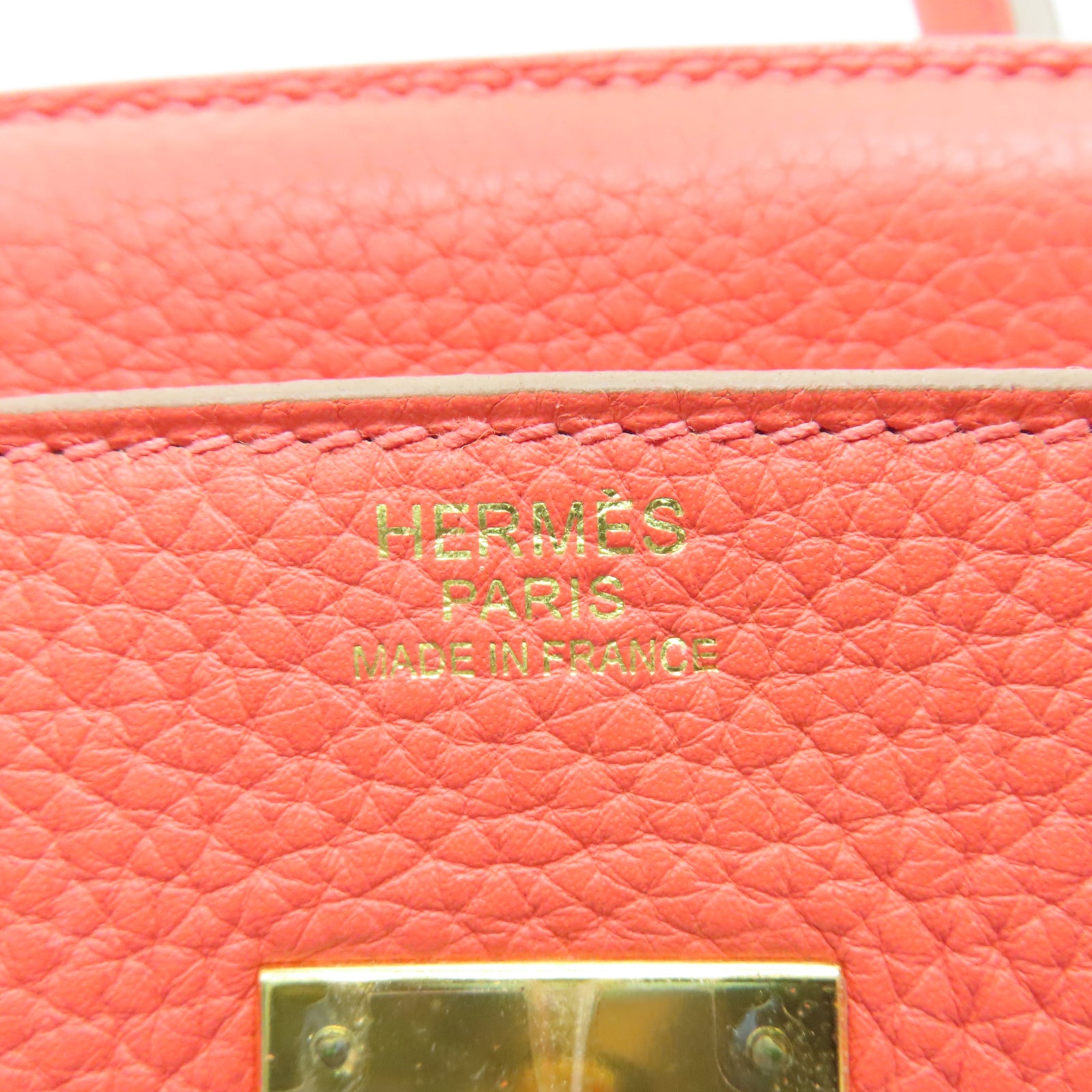 HERMES 【激減優惠】Clemence皮革Birkin 30金扣手挽袋Rose Jaipur糖果紅色