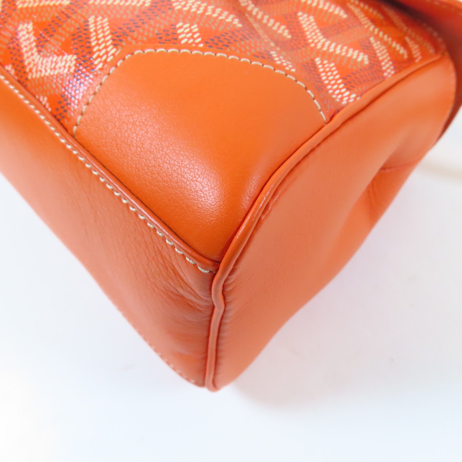 GOYARD 塗層帆布/牛皮皮革Saigon銀扣手挽肩背兩用袋橙色