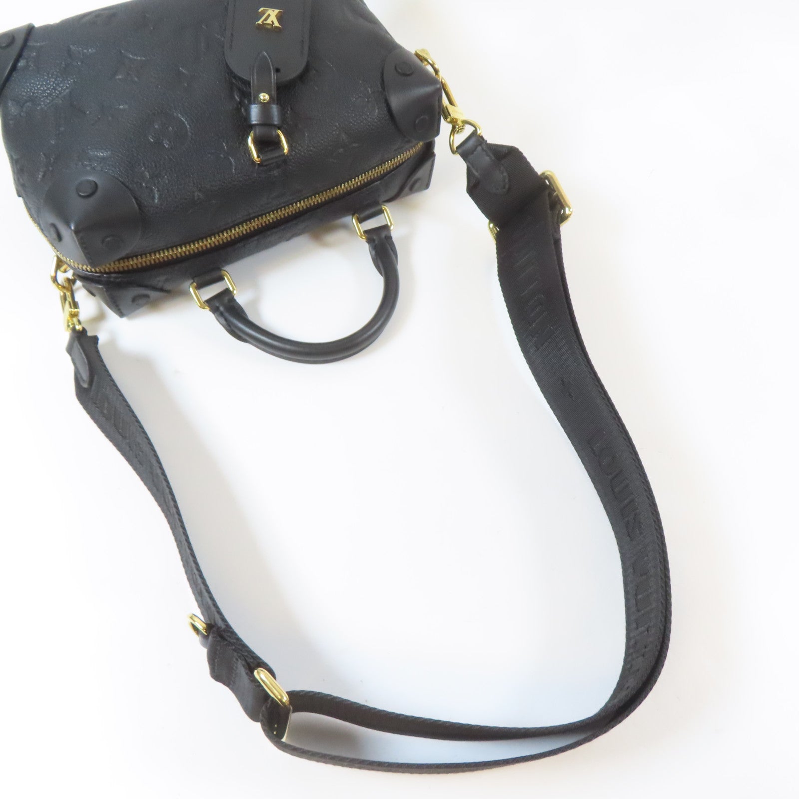 LOUIS VUITTON Monogram Empreinte Petit Malle金扣手挽肩背兩用袋黑色