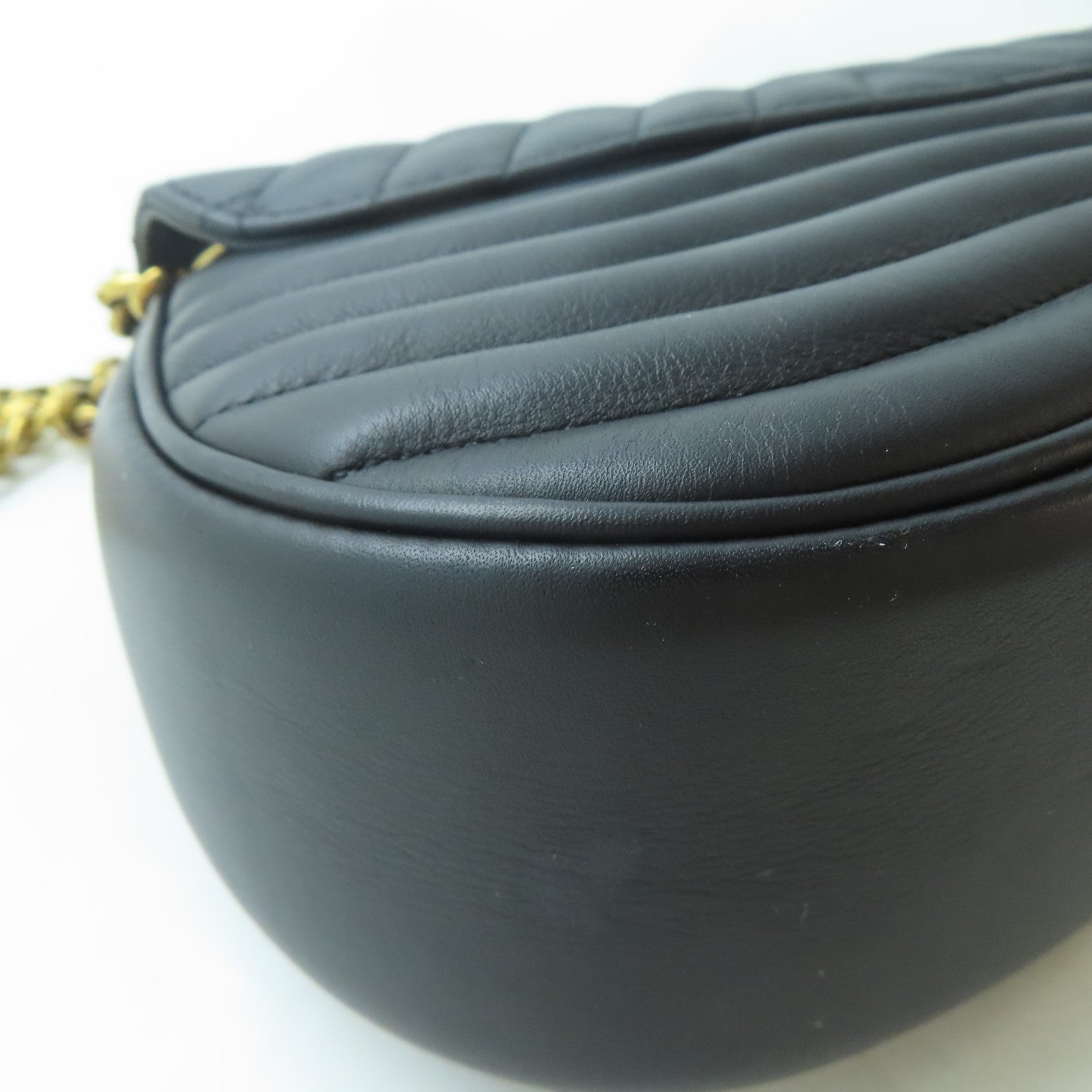 LOUIS VUITTON 牛皮皮革New Wave金扣鏈帶手挽肩背兩用袋黑色