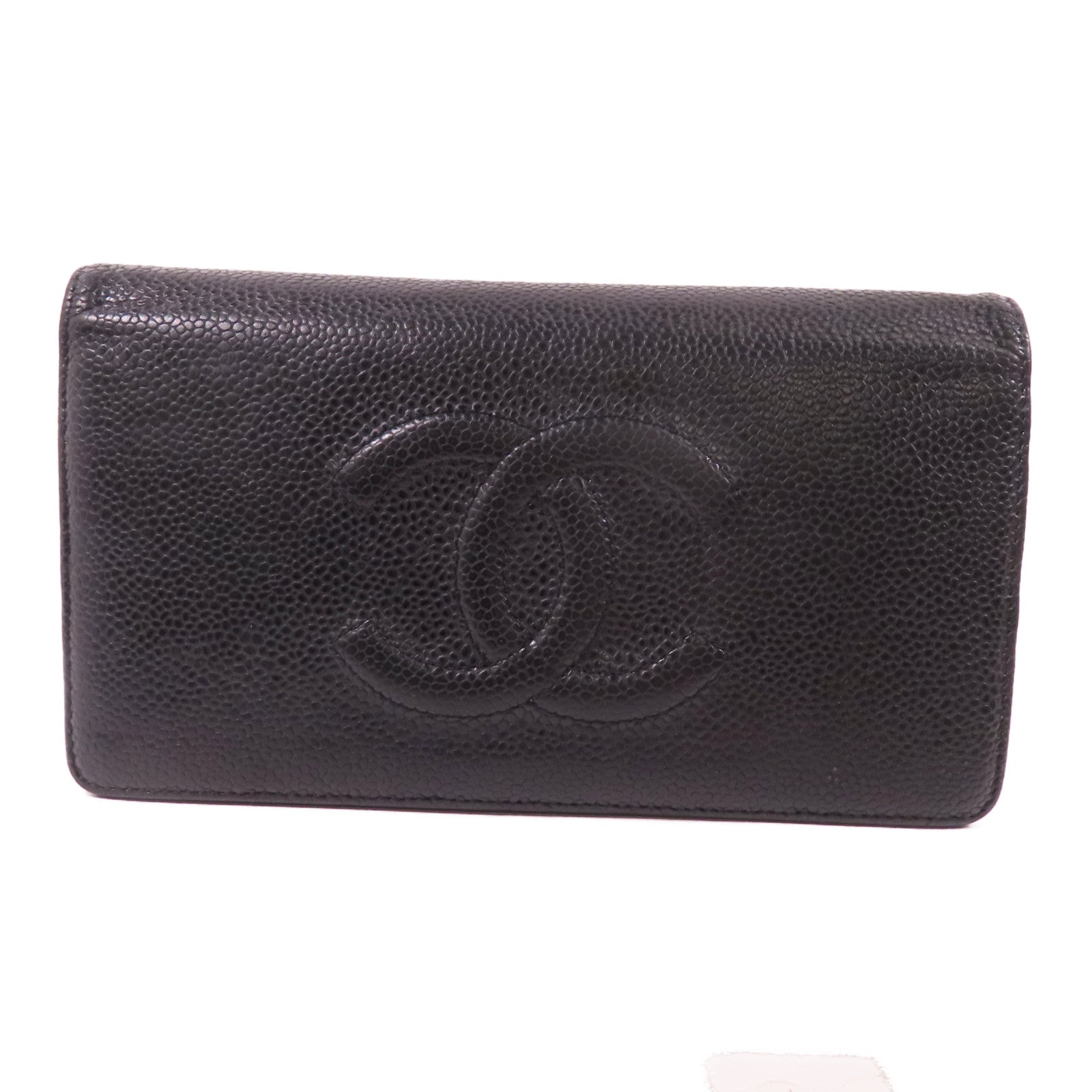 CHANEL 牛皮皮革Long Wallet銀扣長錢包
