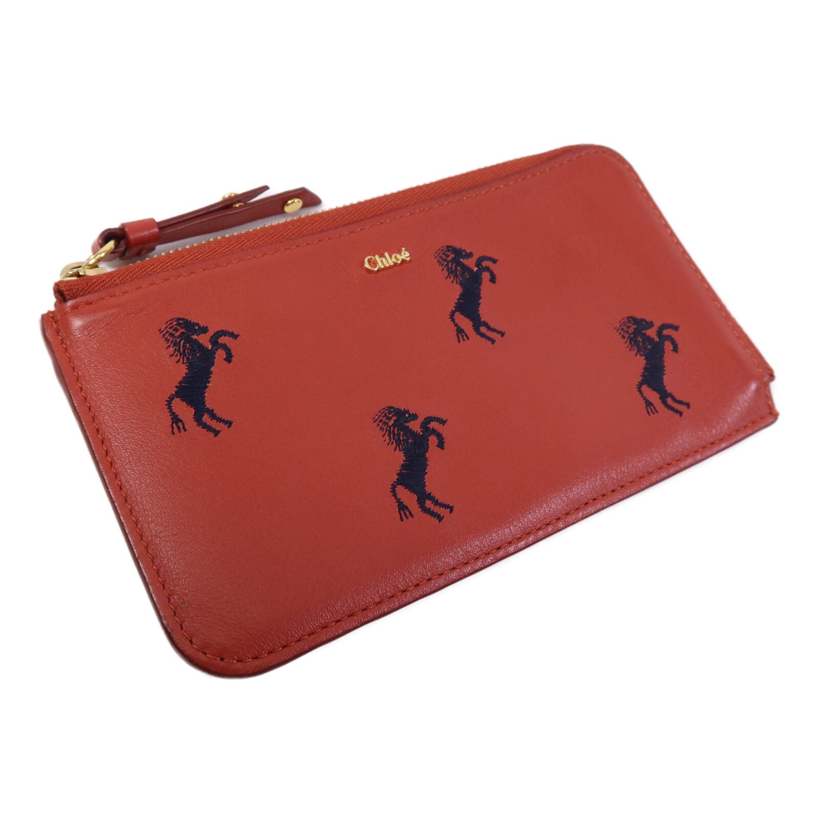 Chloe 牛皮皮革Card Case金扣卡片套