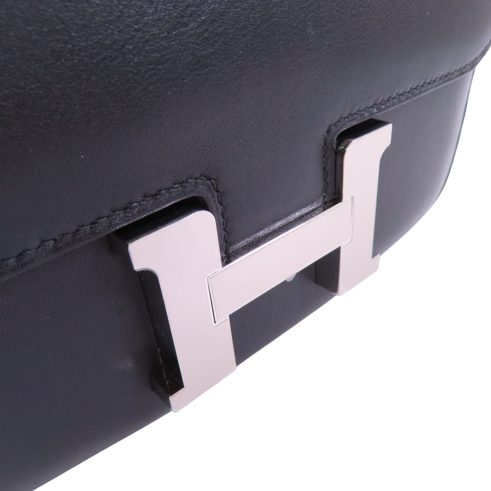 HERMES Swift皮革Mini Constance Shoulder Bag銀扣肩背袋