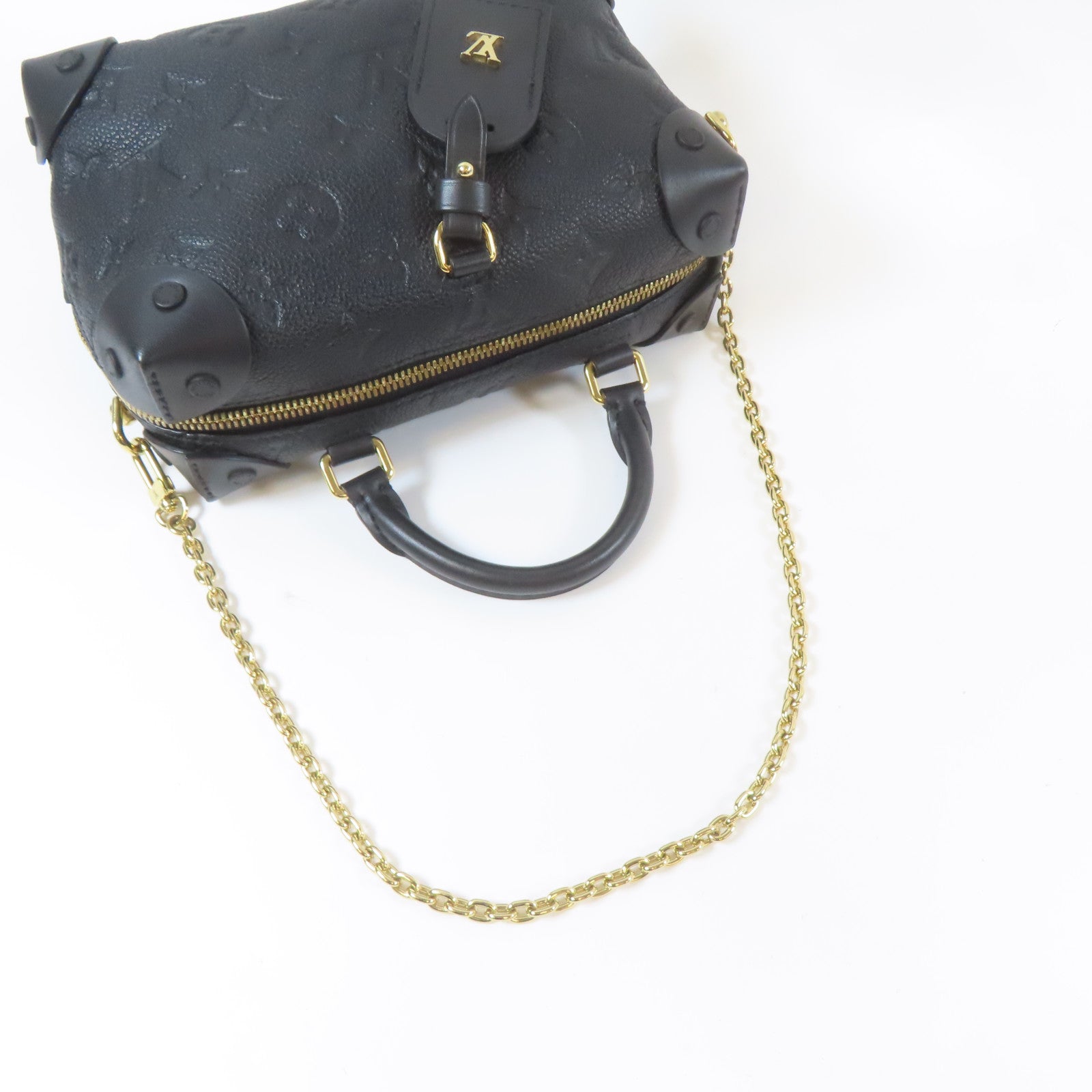 LOUIS VUITTON Monogram Empreinte Petit Malle金扣手挽肩背兩用袋黑色