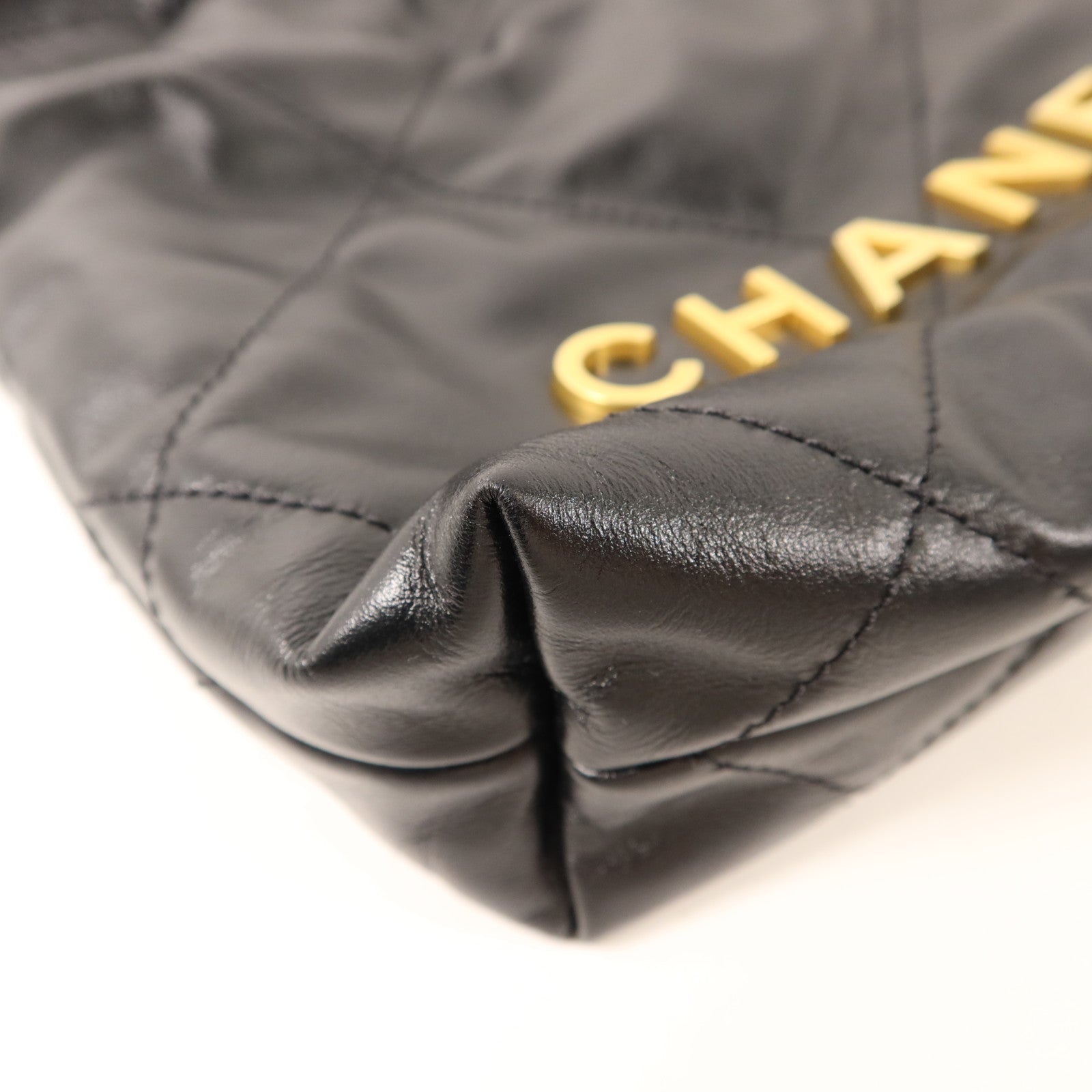 CHANEL 羊皮皮革Mini 22金扣手挽肩背兩用袋