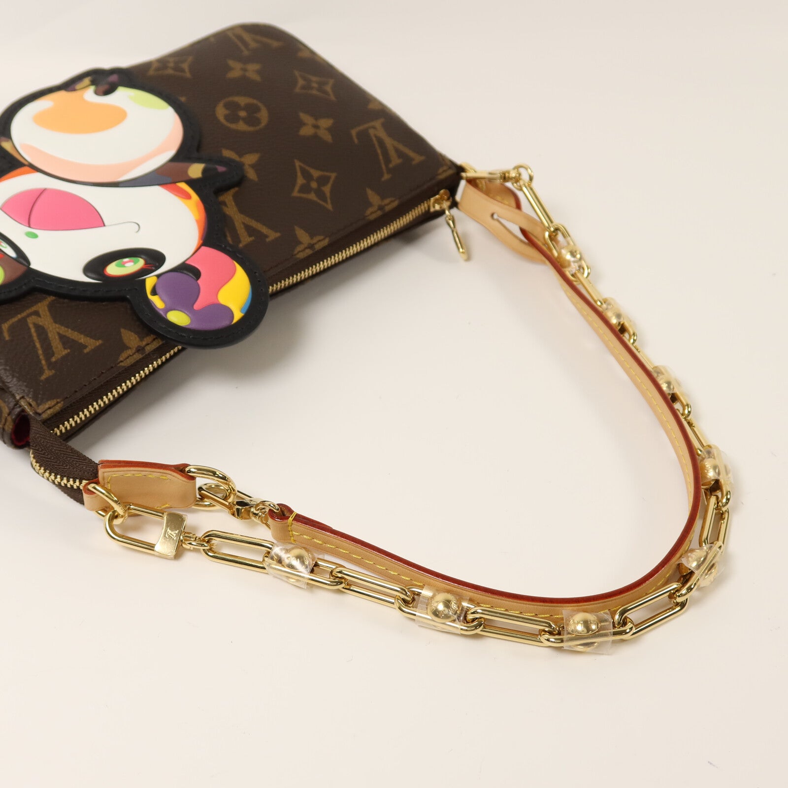LOUIS VUITTON Monogram Takashi Murakami Panda Pochette金扣肩背袋