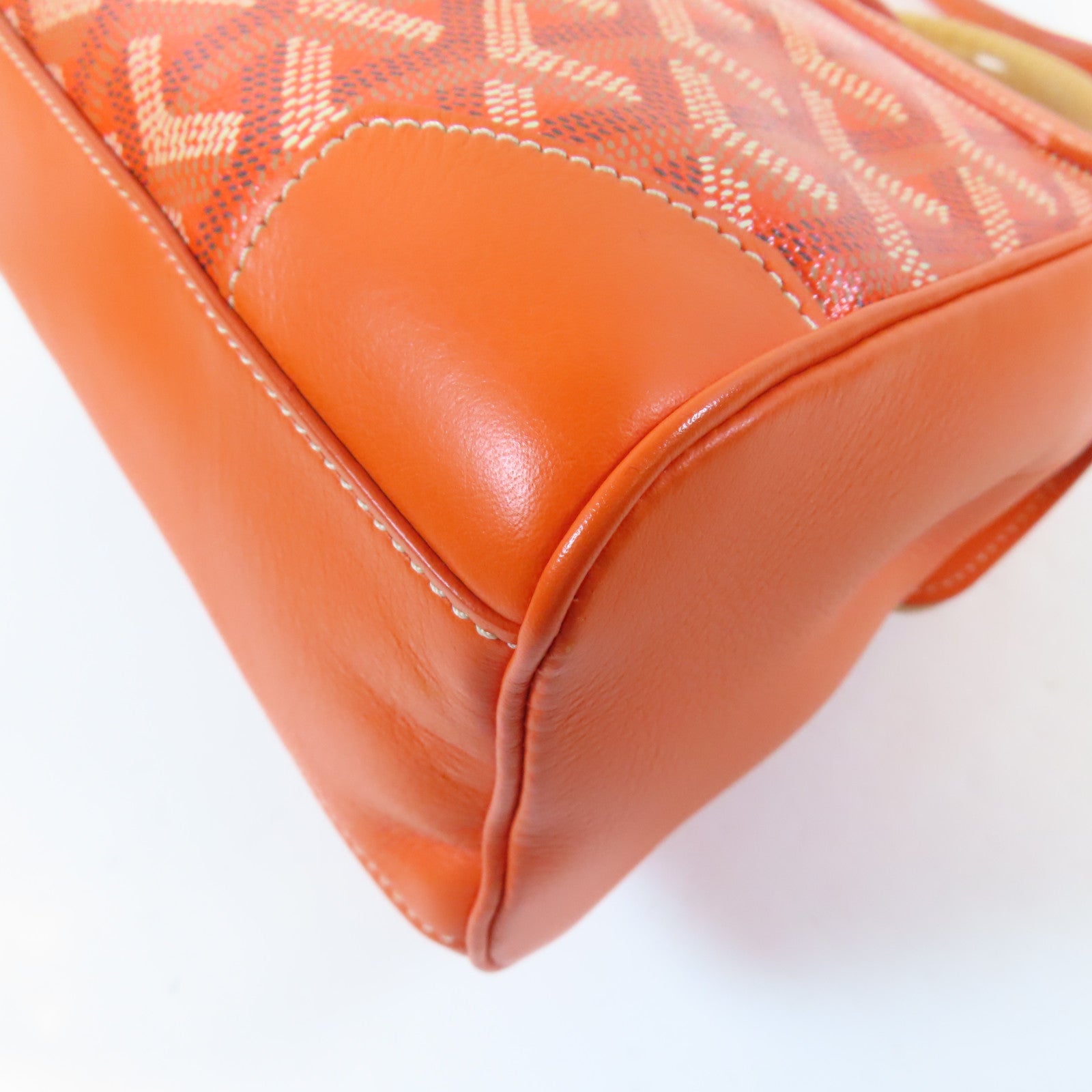 GOYARD 塗層帆布/牛皮皮革Saigon銀扣手挽肩背兩用袋橙色